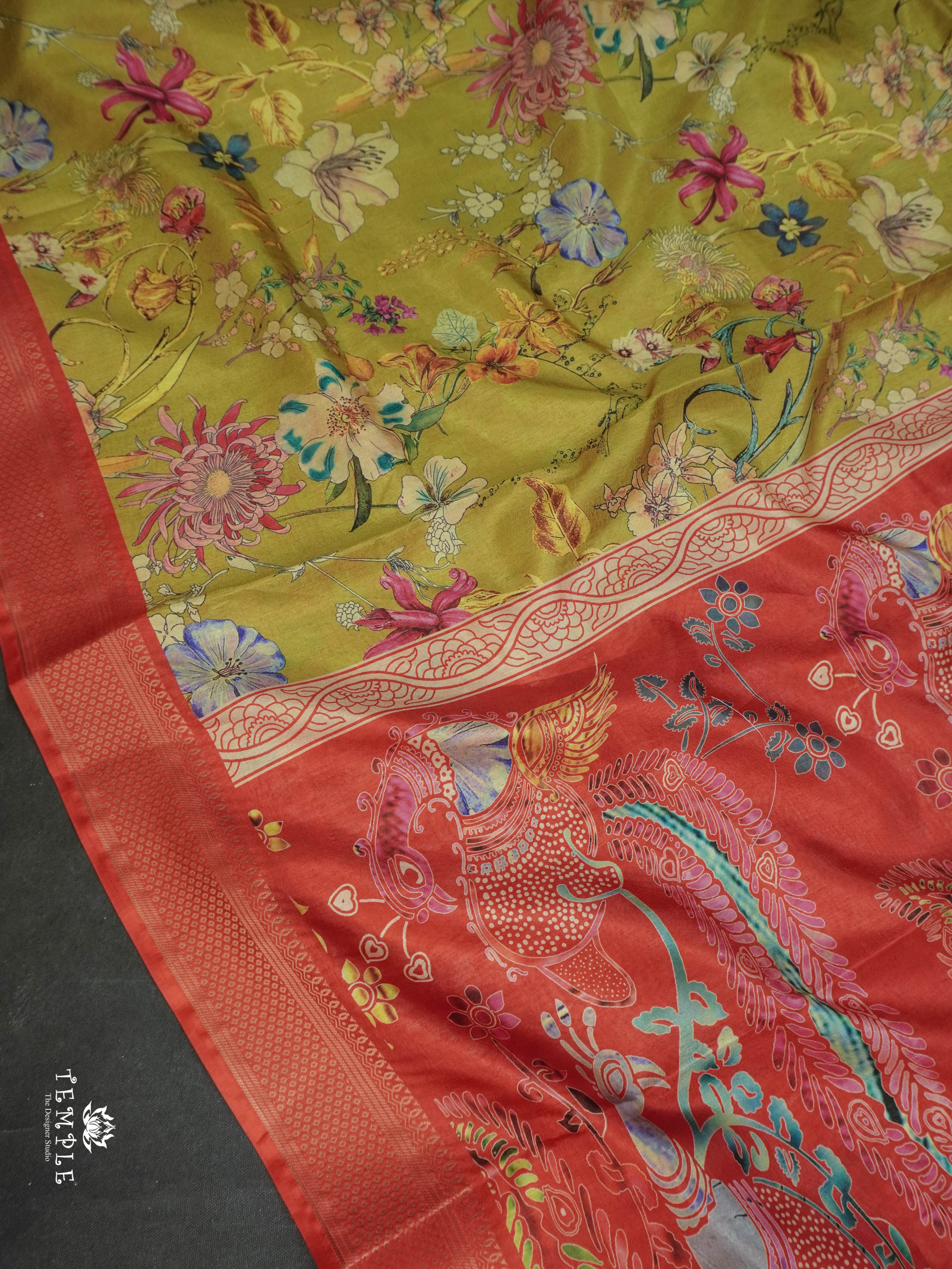 Floral Printed Art Silk | TTDS1551 | Merry Deals