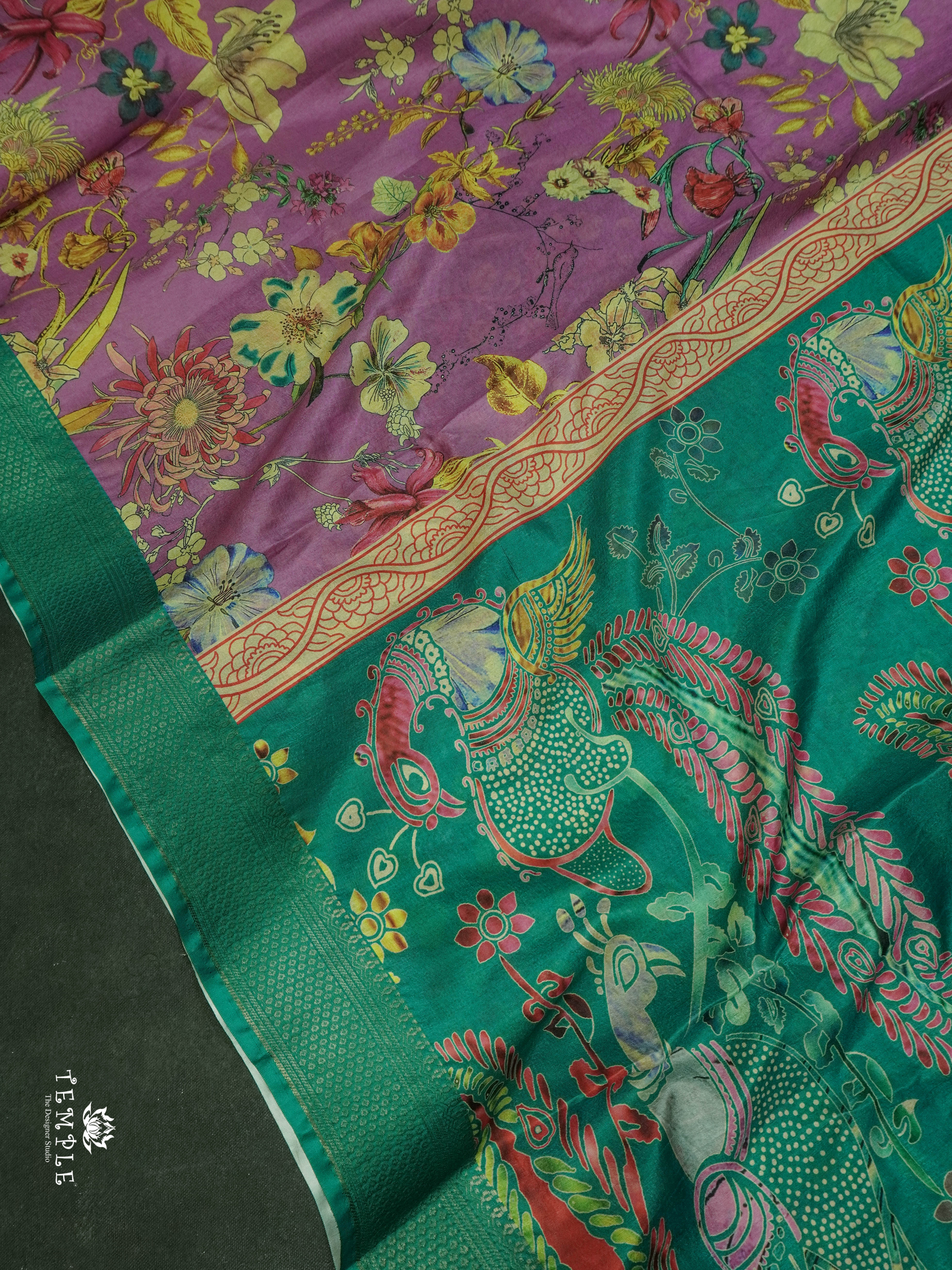 Floral Printed Art Silk | TTDS1551 | Merry Deals