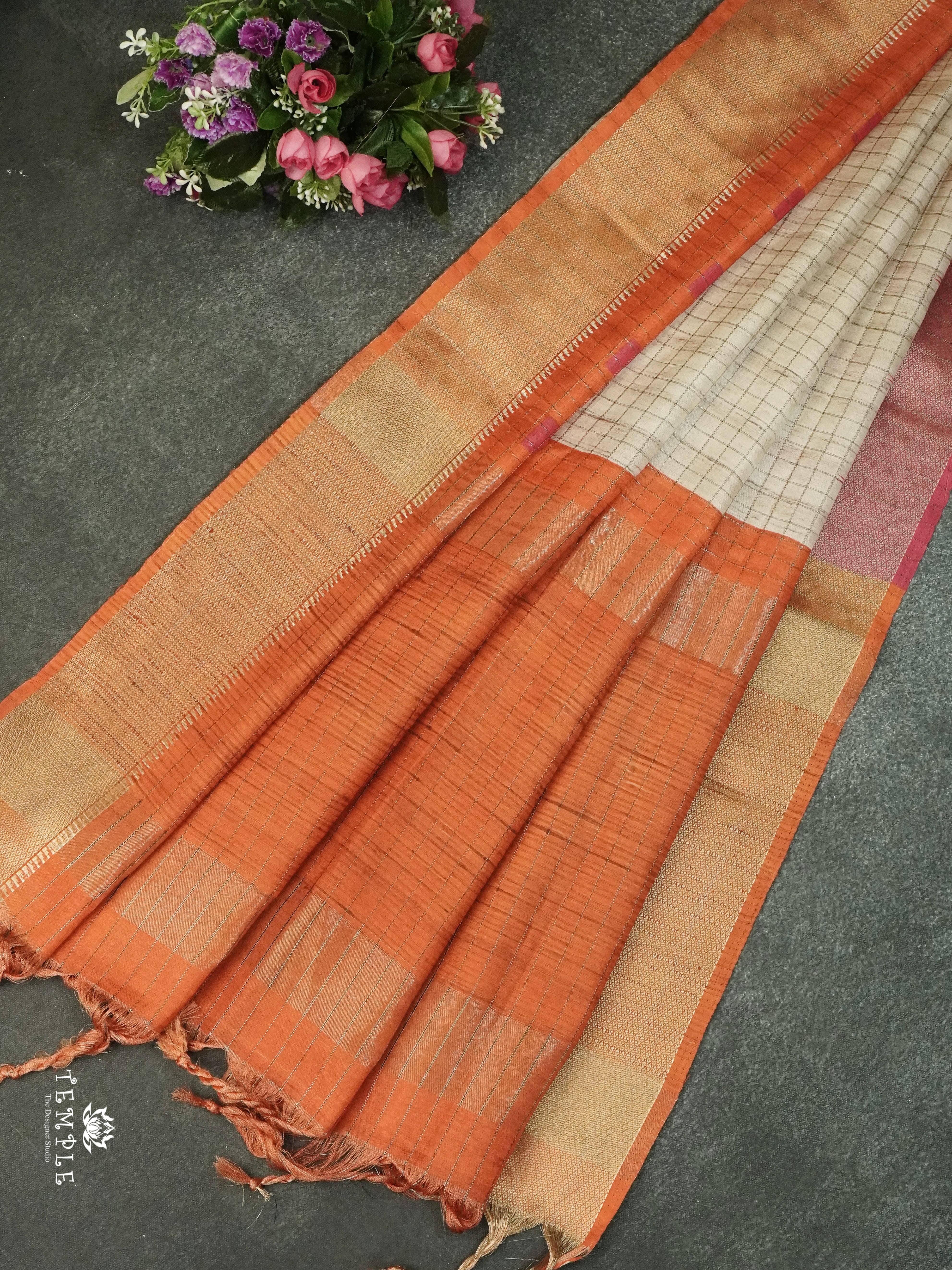 Tussar Saree With Ganga Jamuna Border | TTDS1549 | Merry Deals