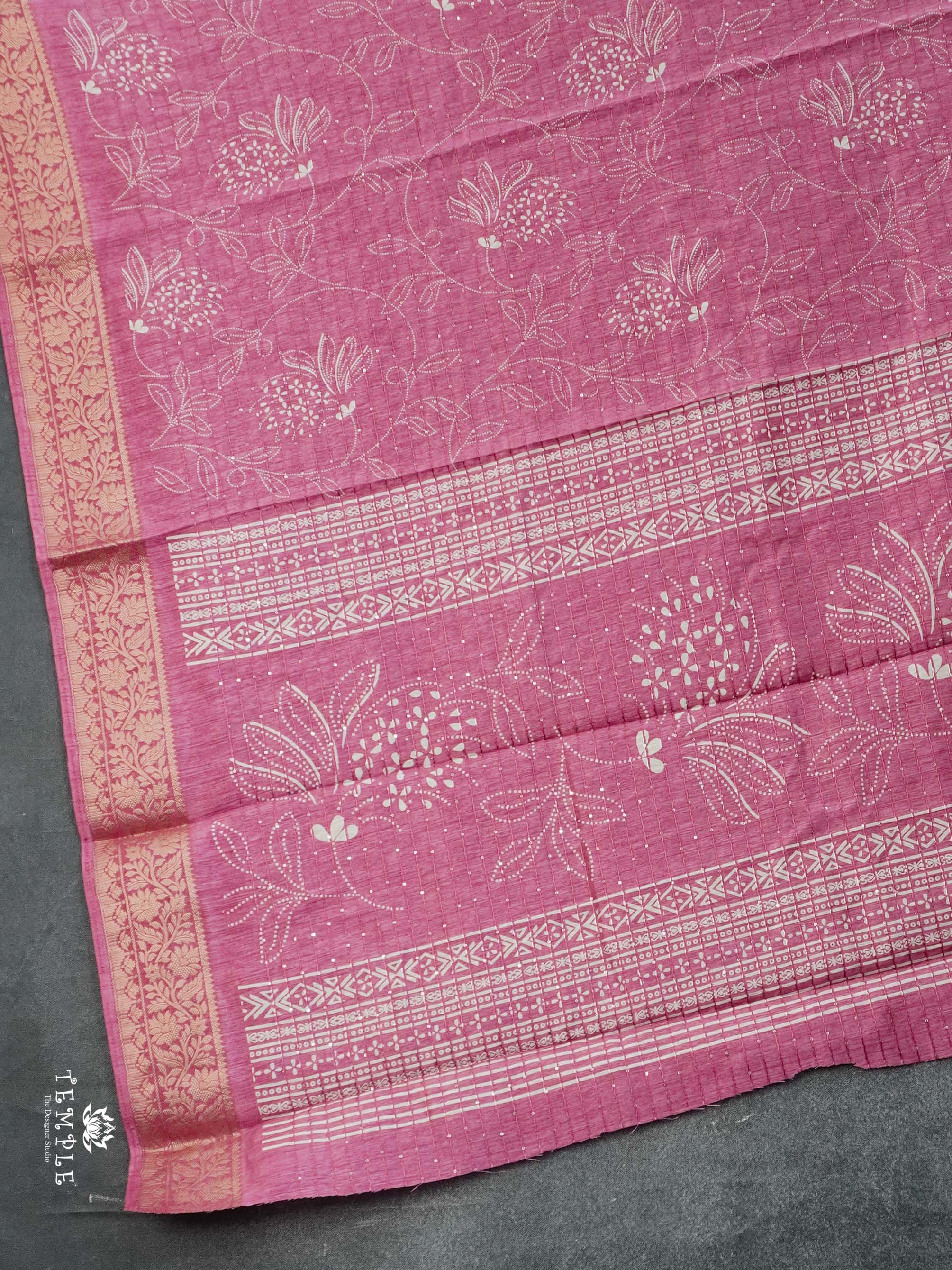 Semi Tussar Saree with Sequins Design | TTDS2536
