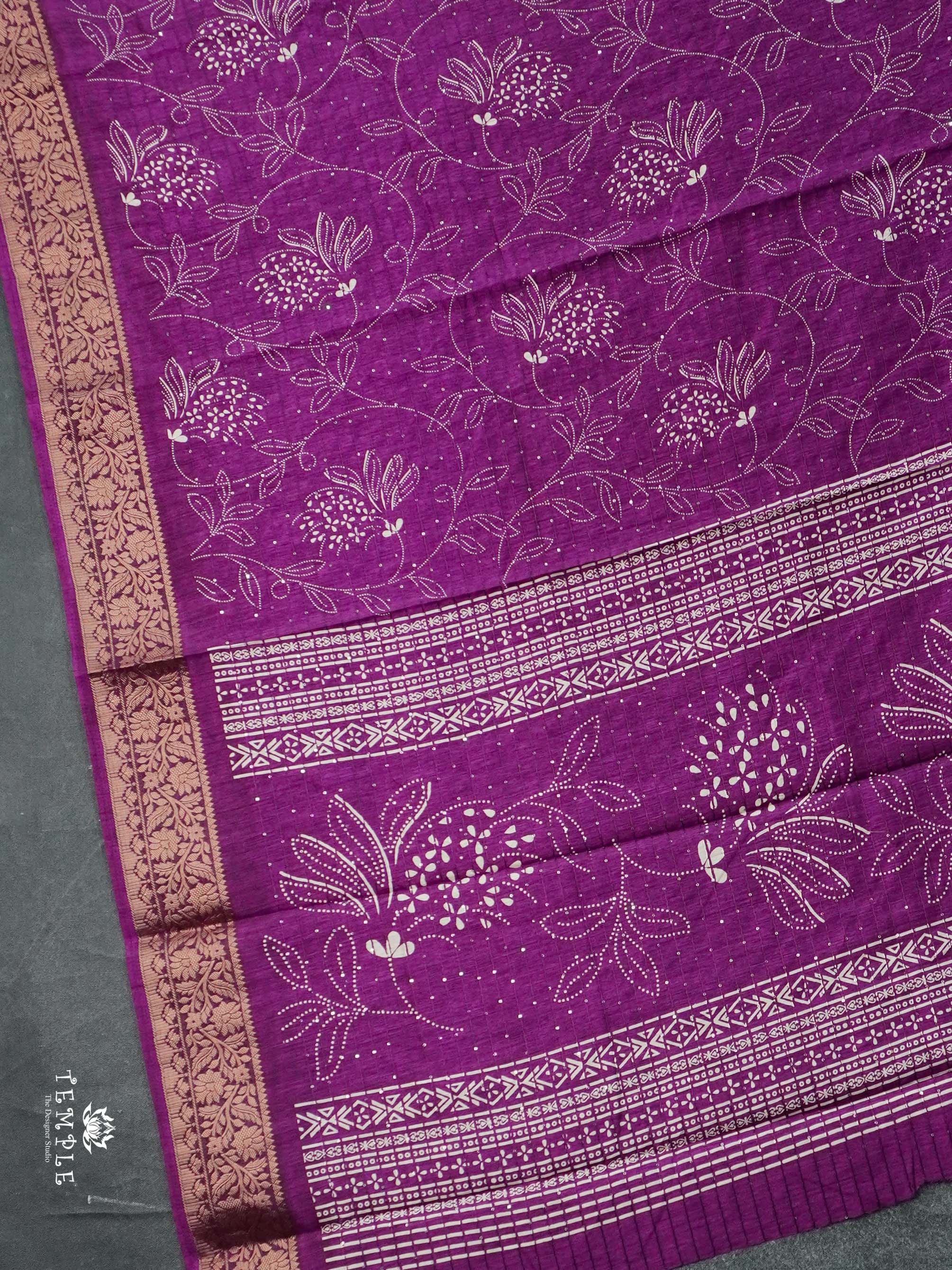Semi Tussar Saree with Sequins Design | TTDS2536