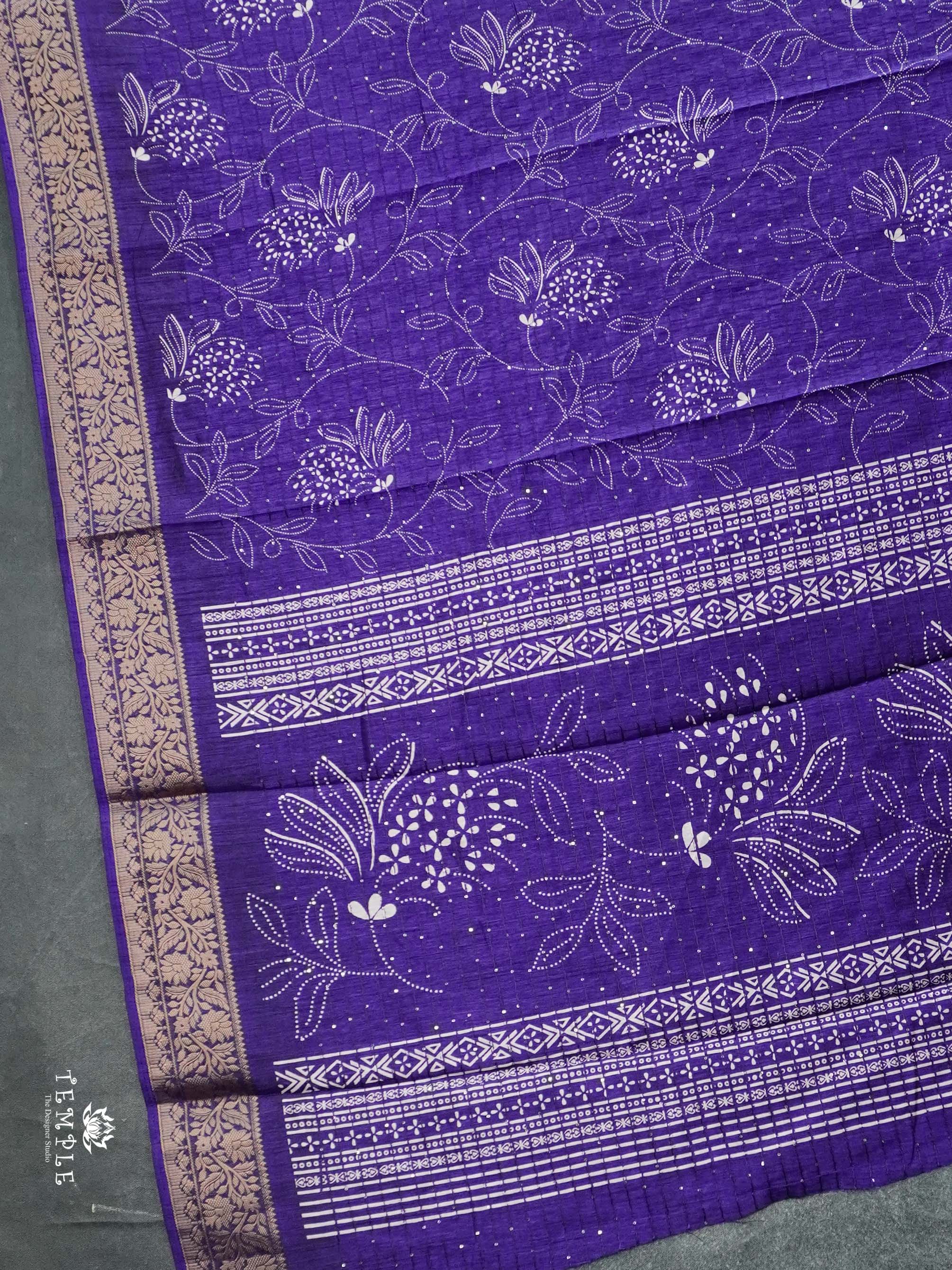 Semi Tussar Saree with Sequins Design | TTDS2536