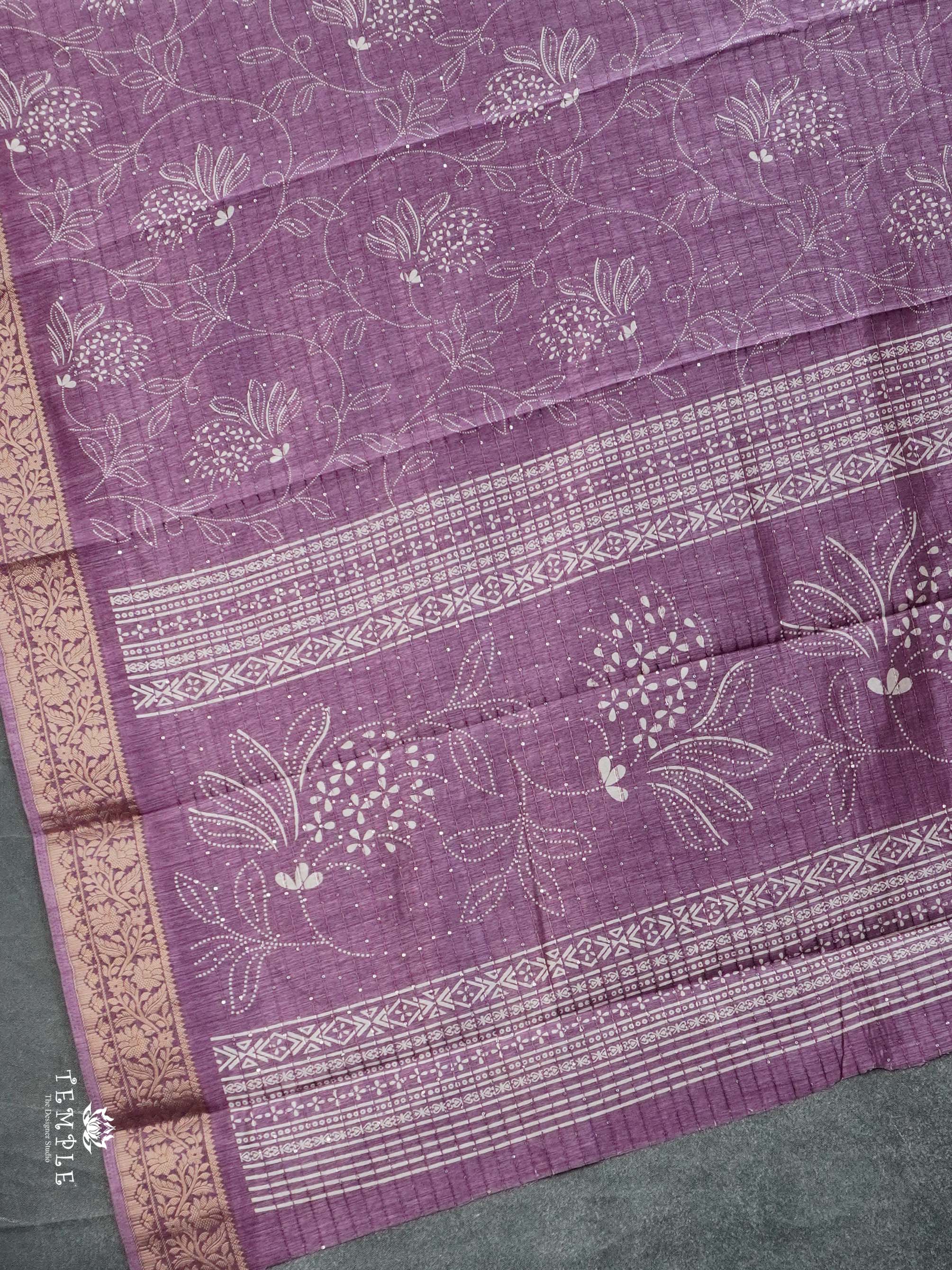 Semi Tussar Saree with Sequins Design | TTDS2536