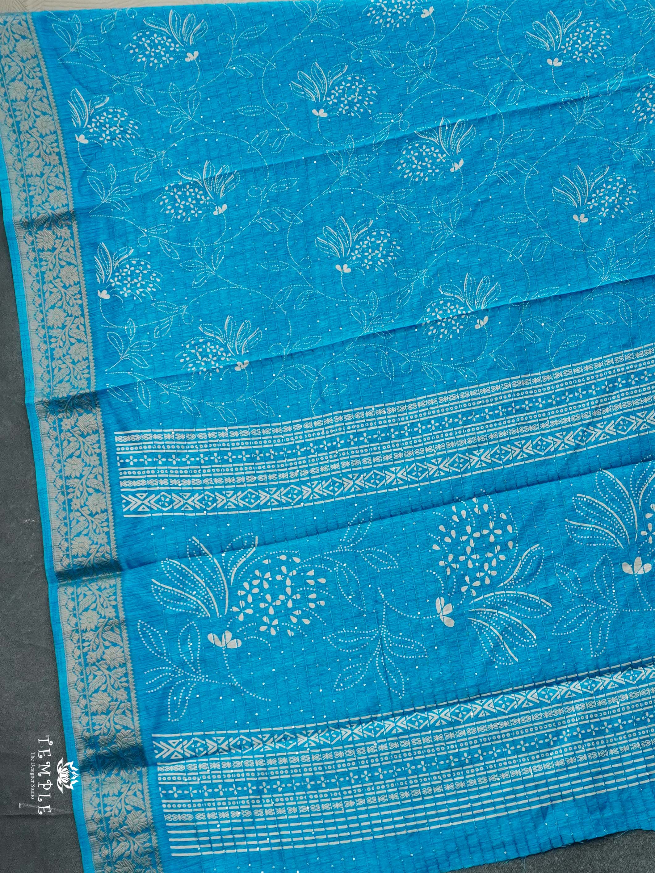 Semi Tussar Saree with Sequins Design | TTDS2536