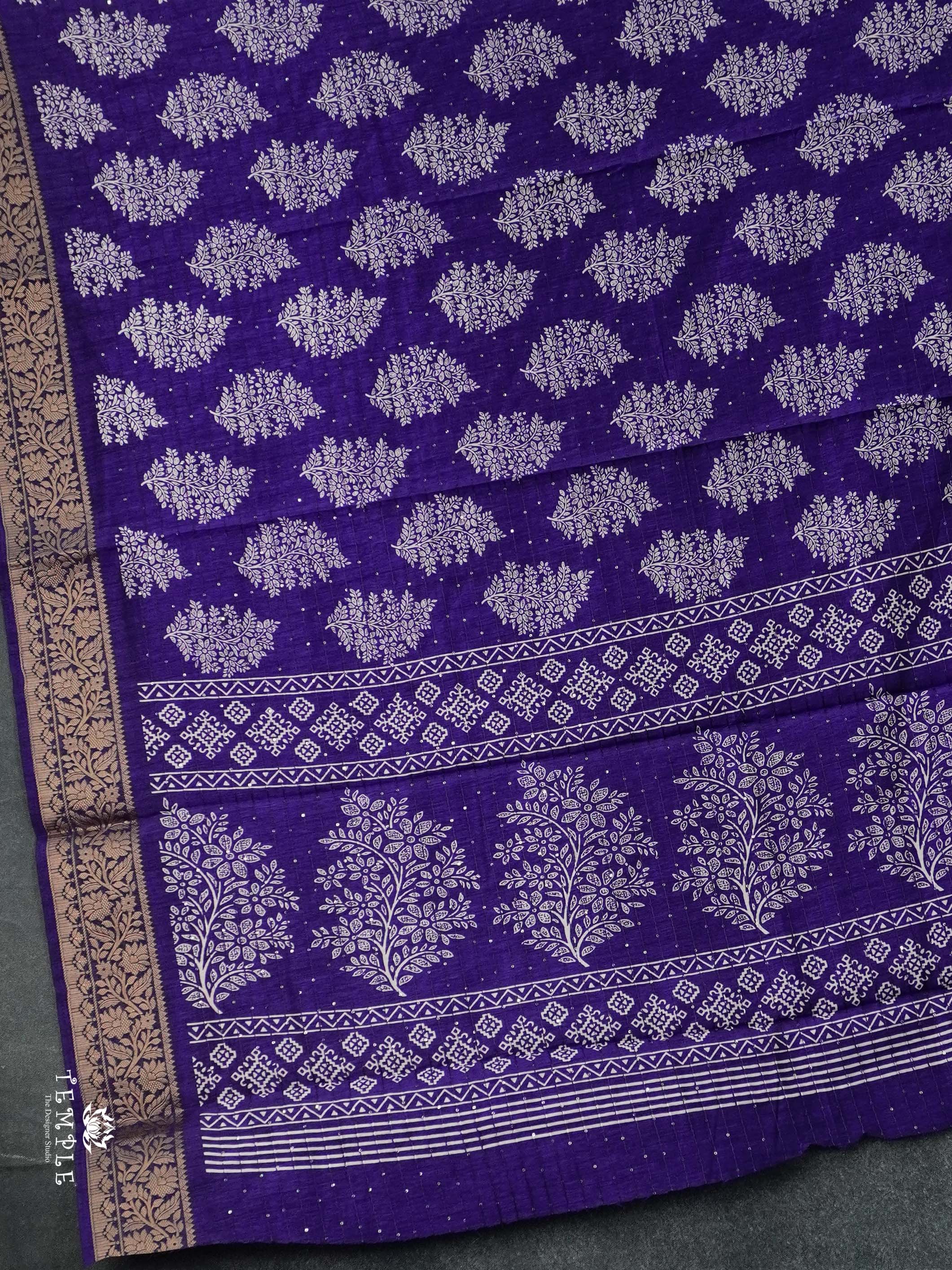 Semi Tussar Saree with Sequins Design | TTDS2543