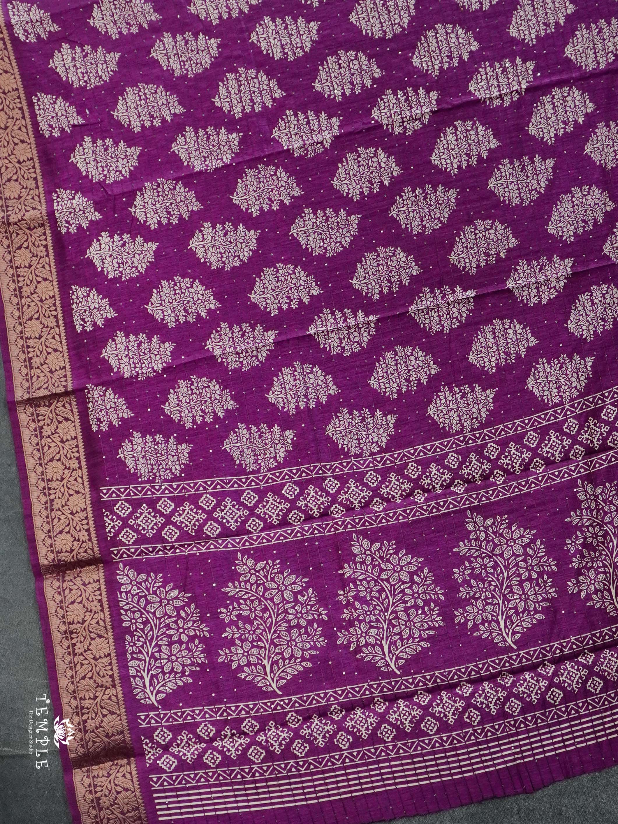 Semi Tussar Saree with Sequins Design | TTDS2543