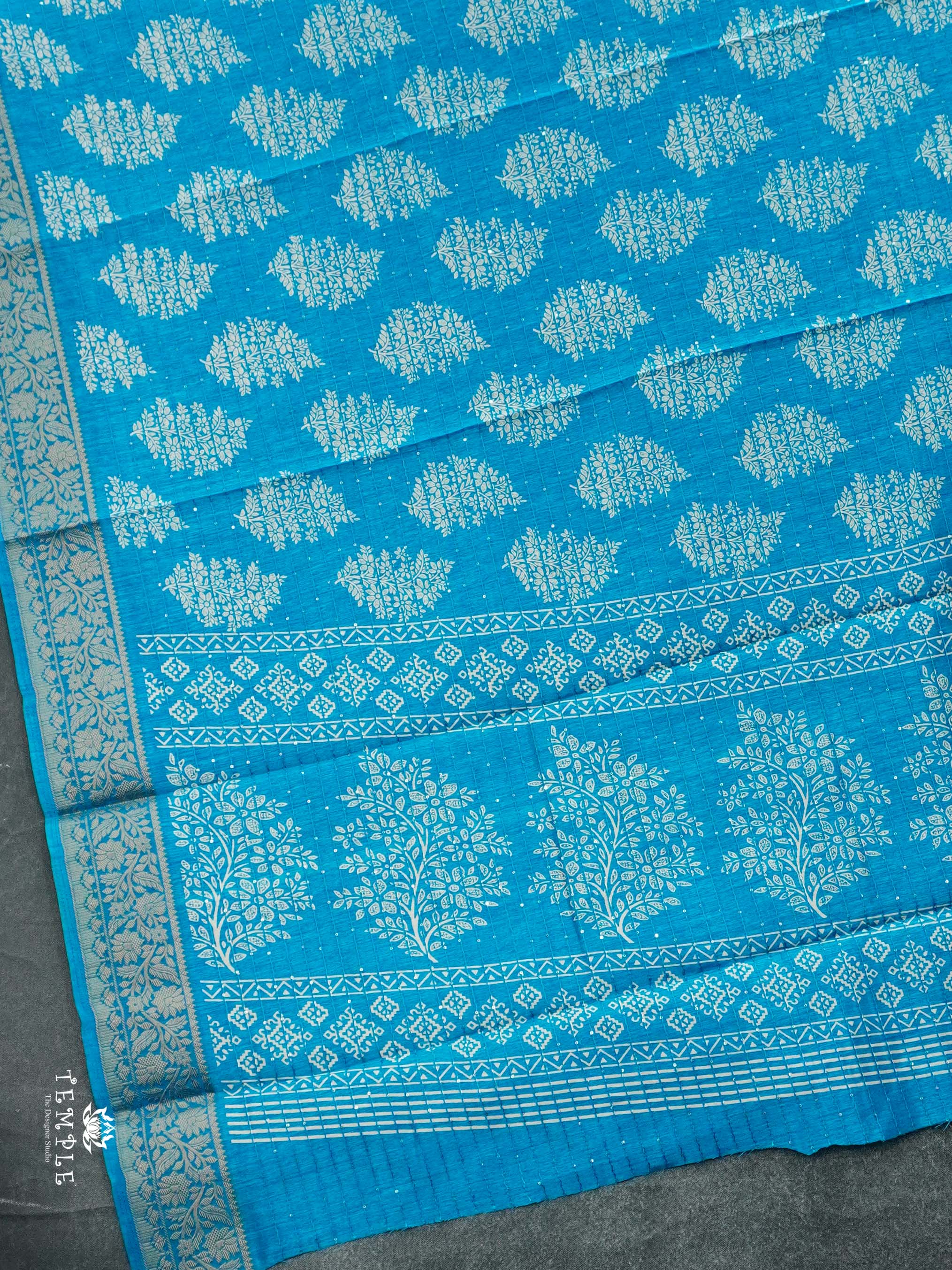 Semi Tussar Saree with Sequins Design | TTDS2543