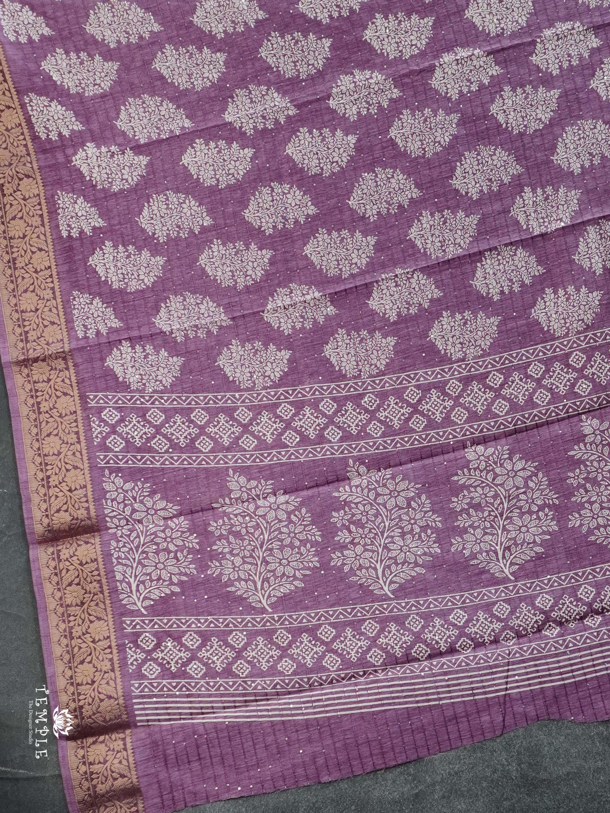 Semi Tussar Saree with Sequins Design | TTDS2543