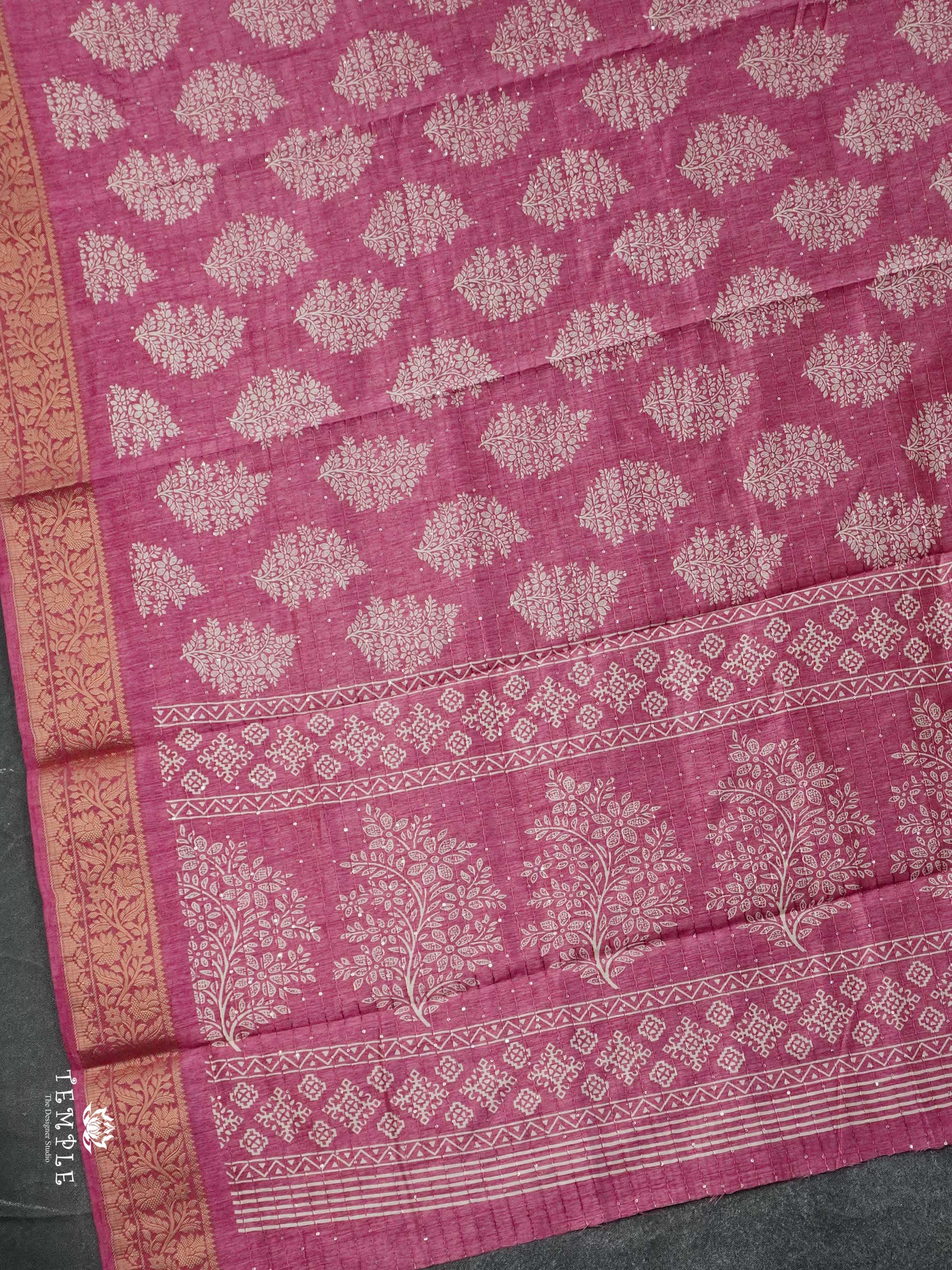 Semi Tussar Saree with Sequins Design | TTDS2543