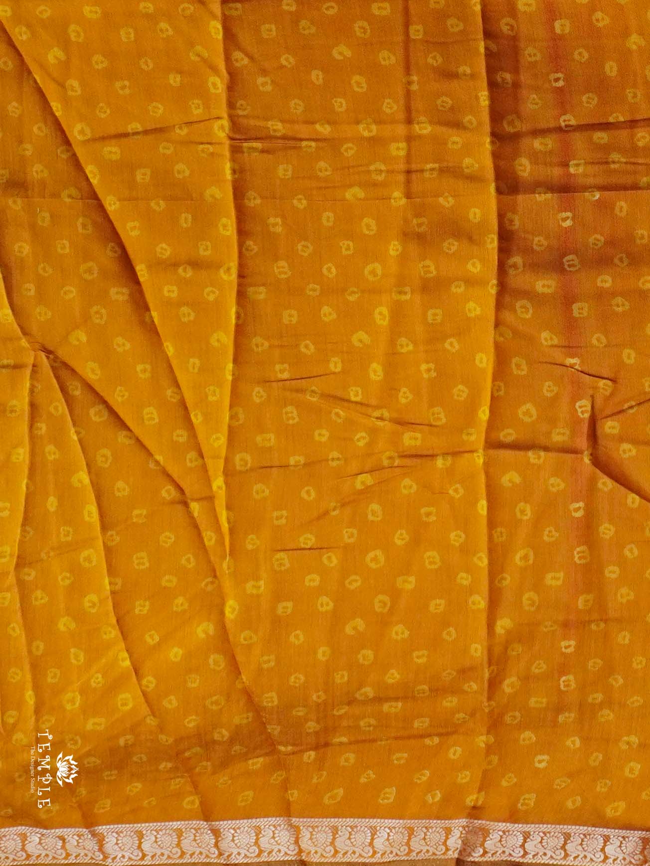 Mangalagiri Cotton Saree With Bandhani Elephant Motif  | TTDS2544