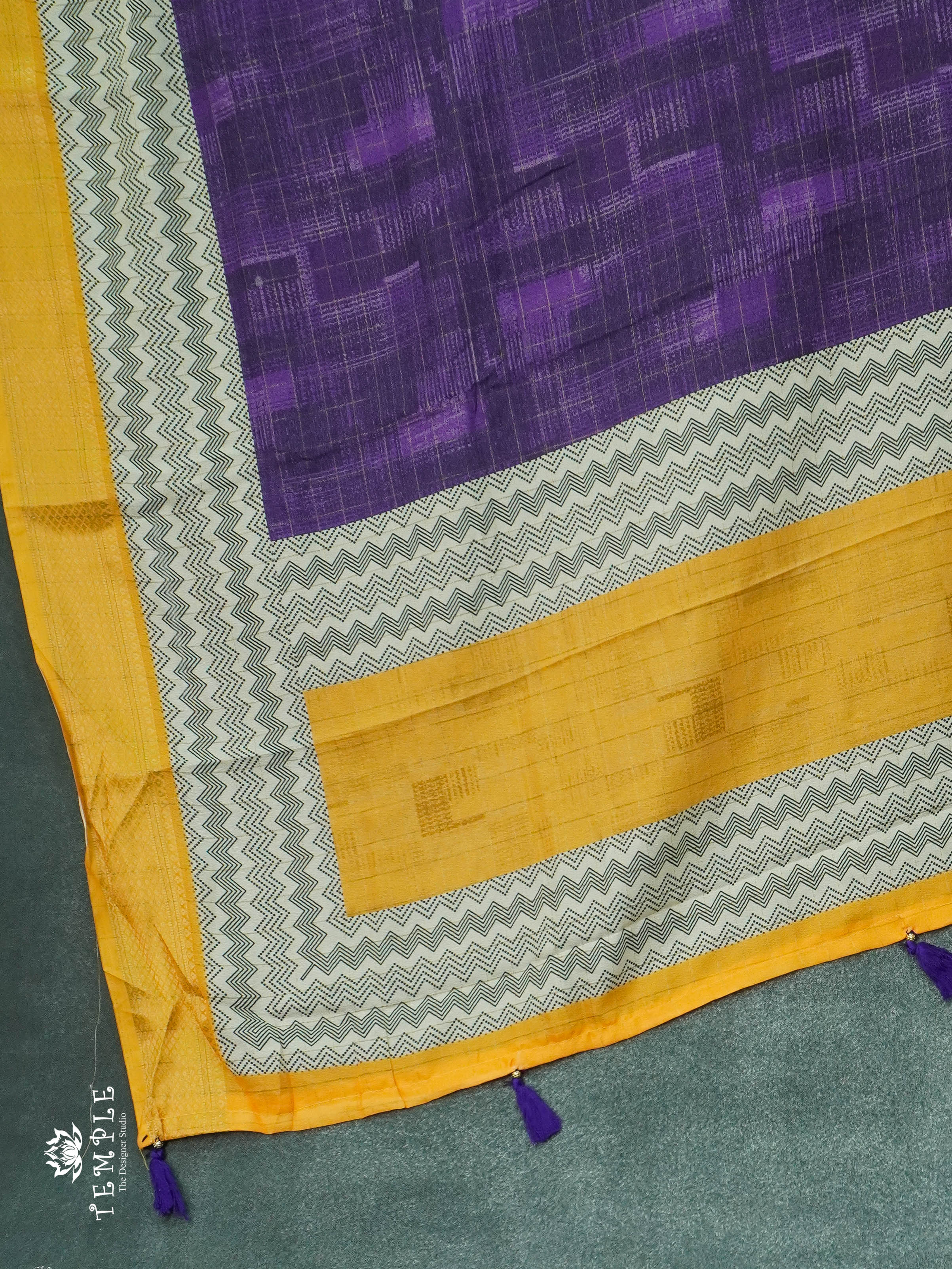 Semi Crepe Saree With Zari Woven Check Pattern  | TTDS1156 | Sparkling Deals