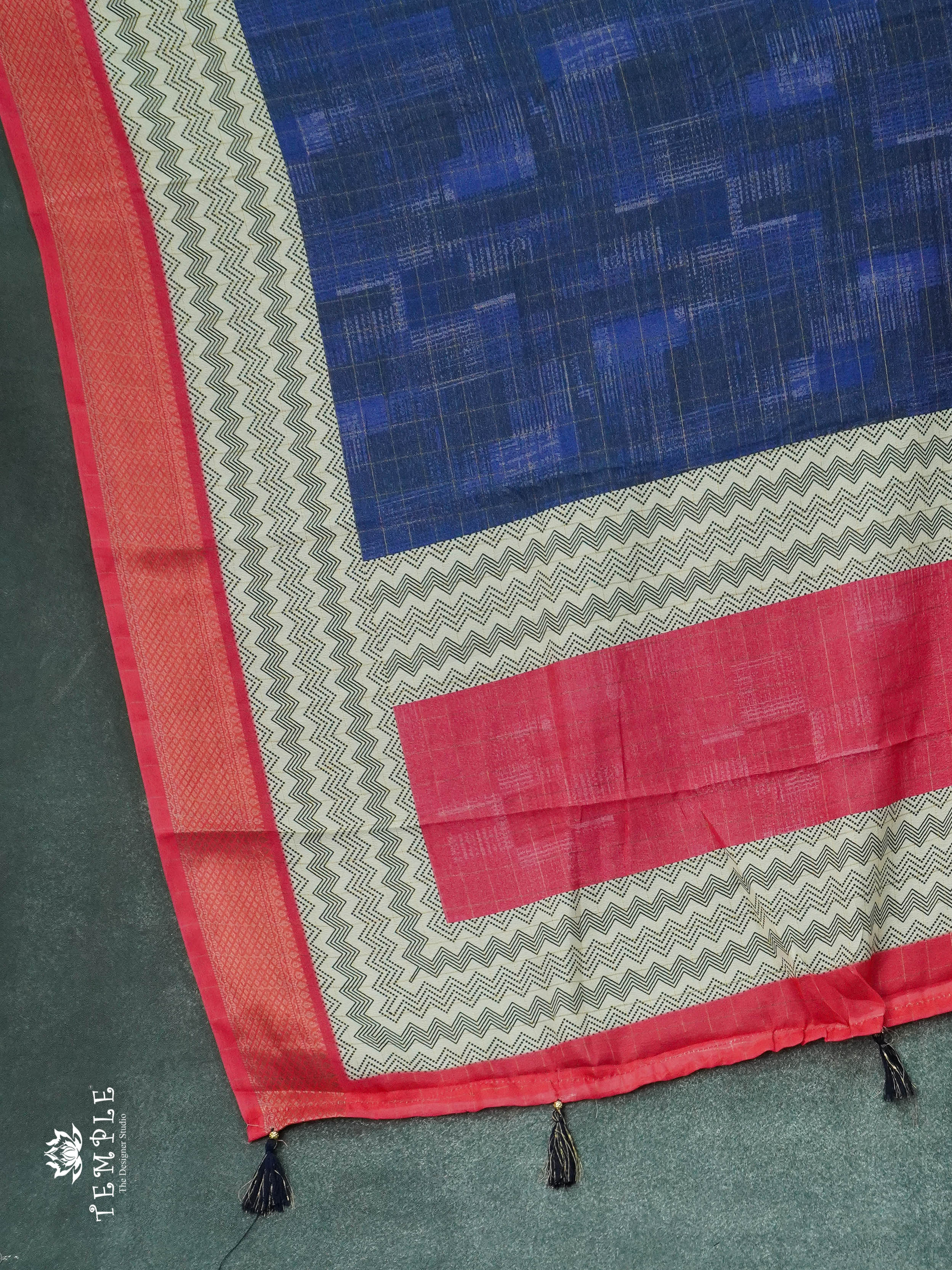 Semi Crepe Saree With Zari Woven Check Pattern  | TTDS1156 | Sparkling Deals