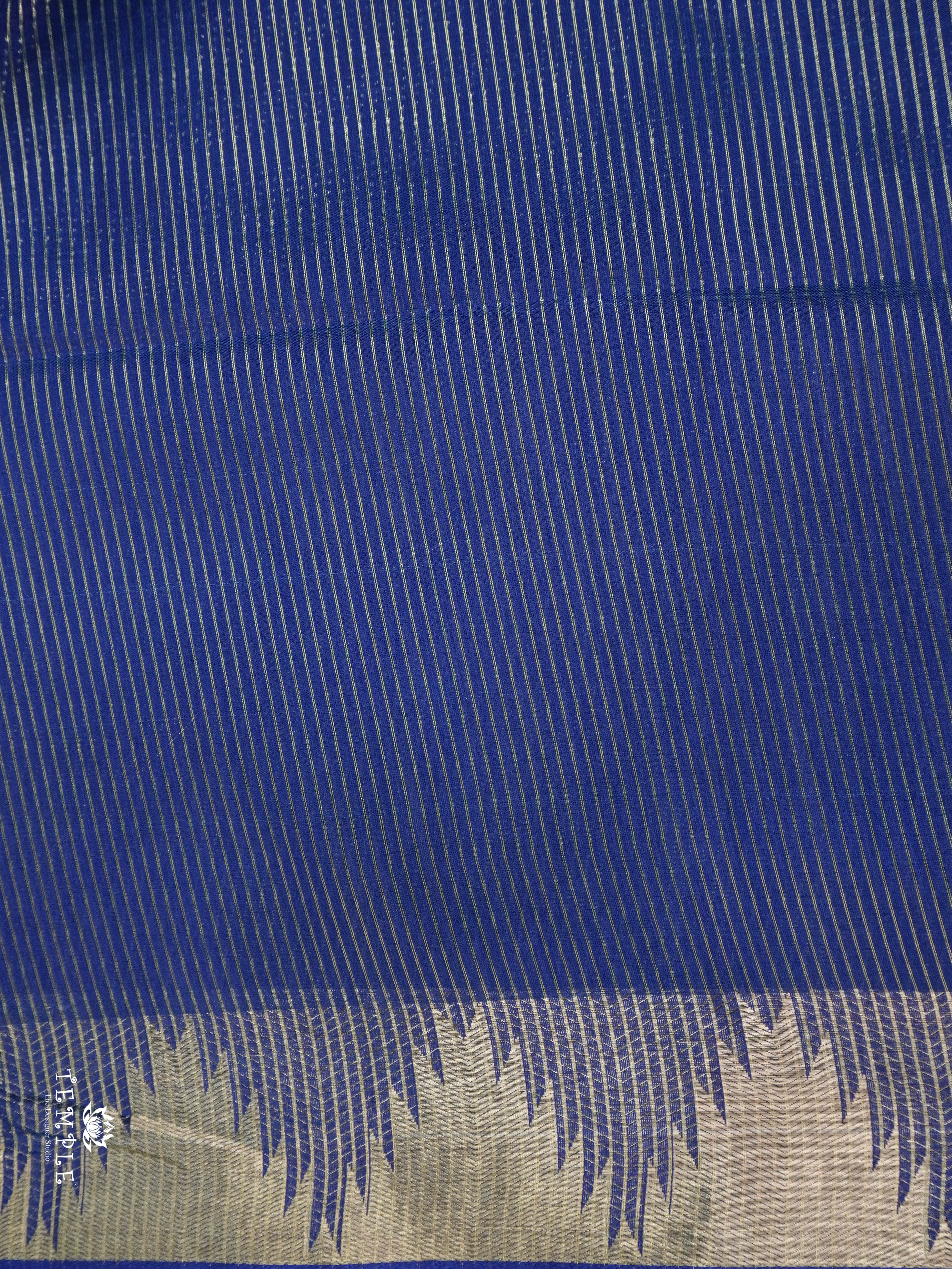 Semi Raw Silk Saree with Temple Border | TTDS1521 | Merry Deals