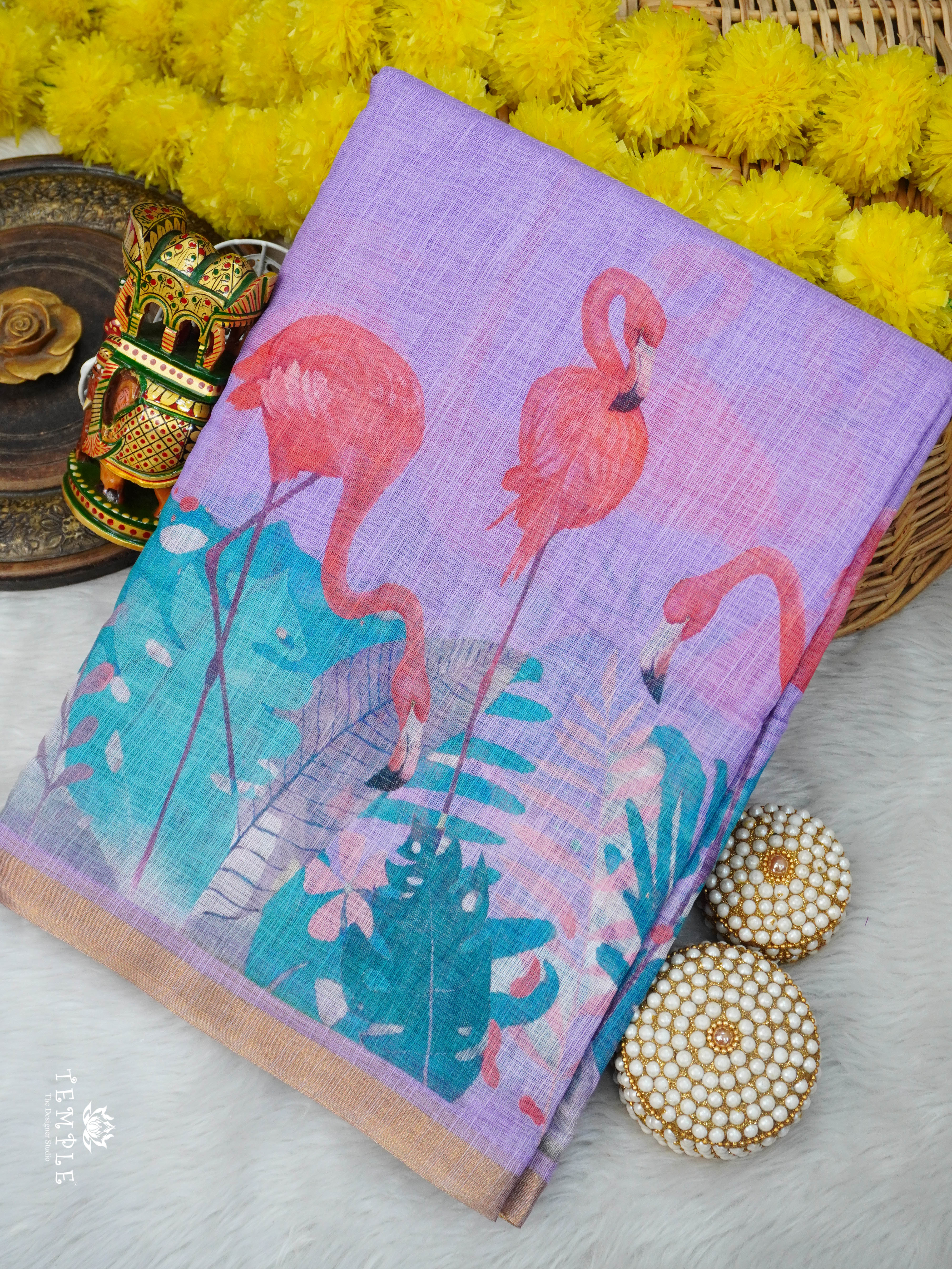 Linen Cotton Saree | TTDS3020