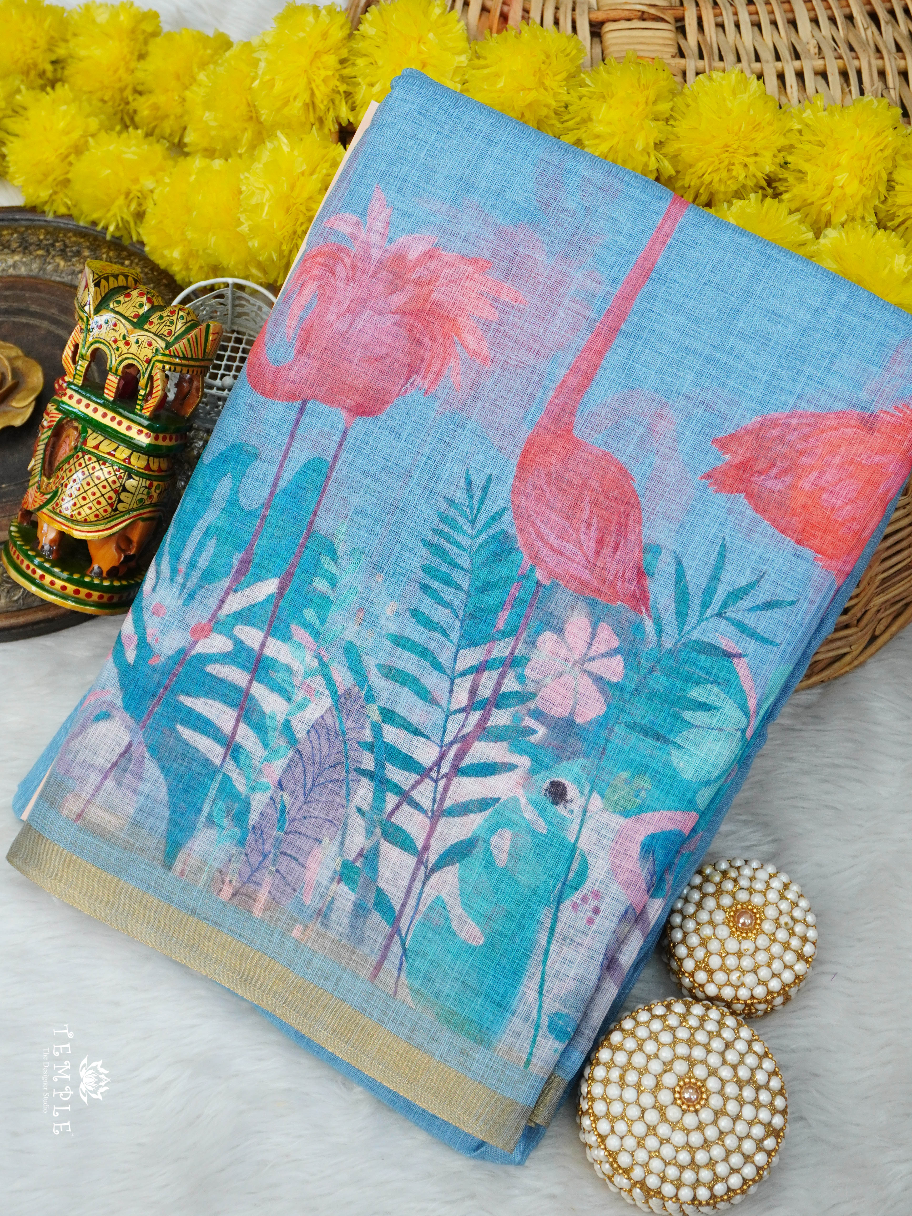 Linen Cotton Saree | TTDS3020