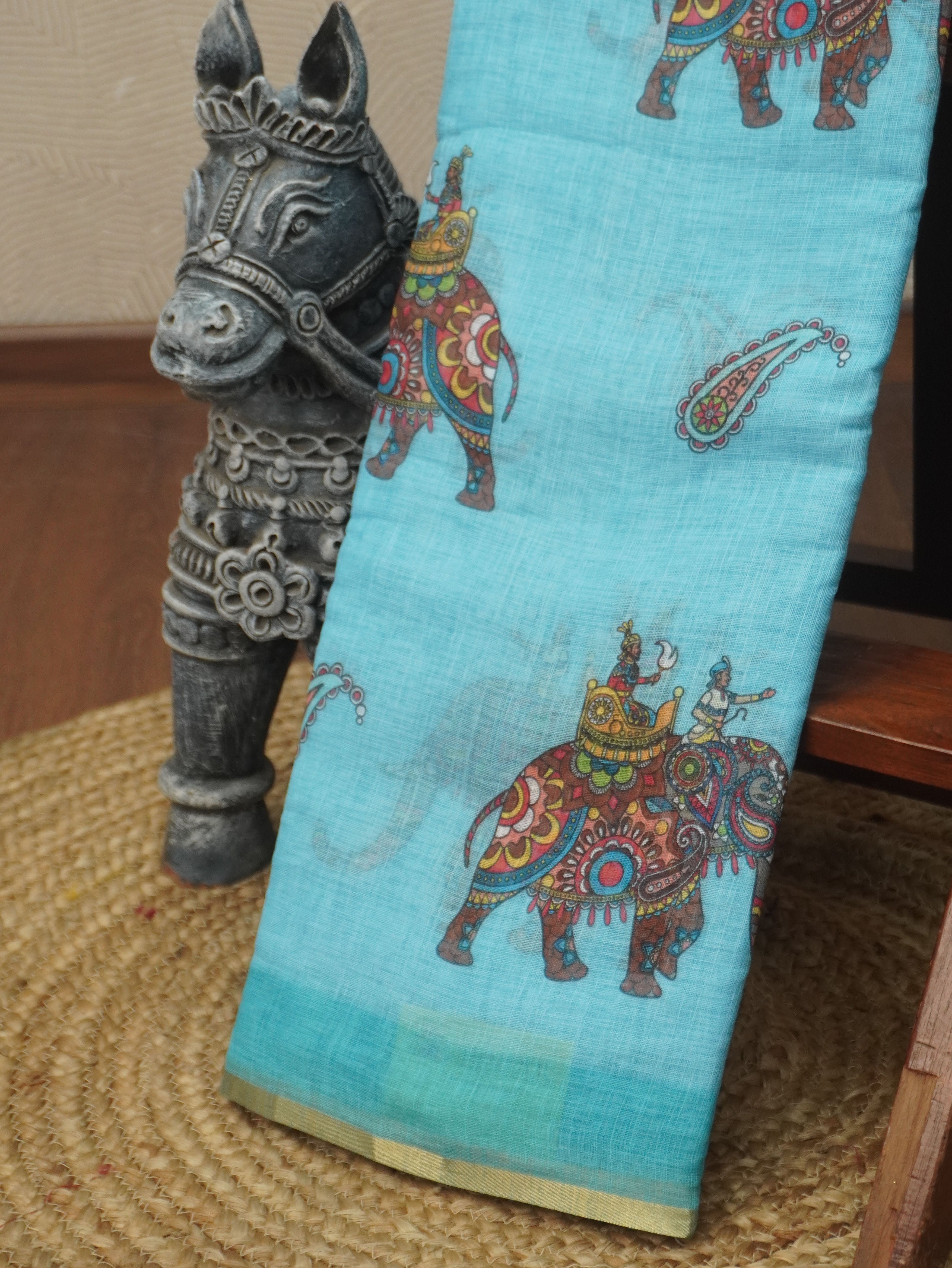 Linen Cotton Saree | TTDS3457