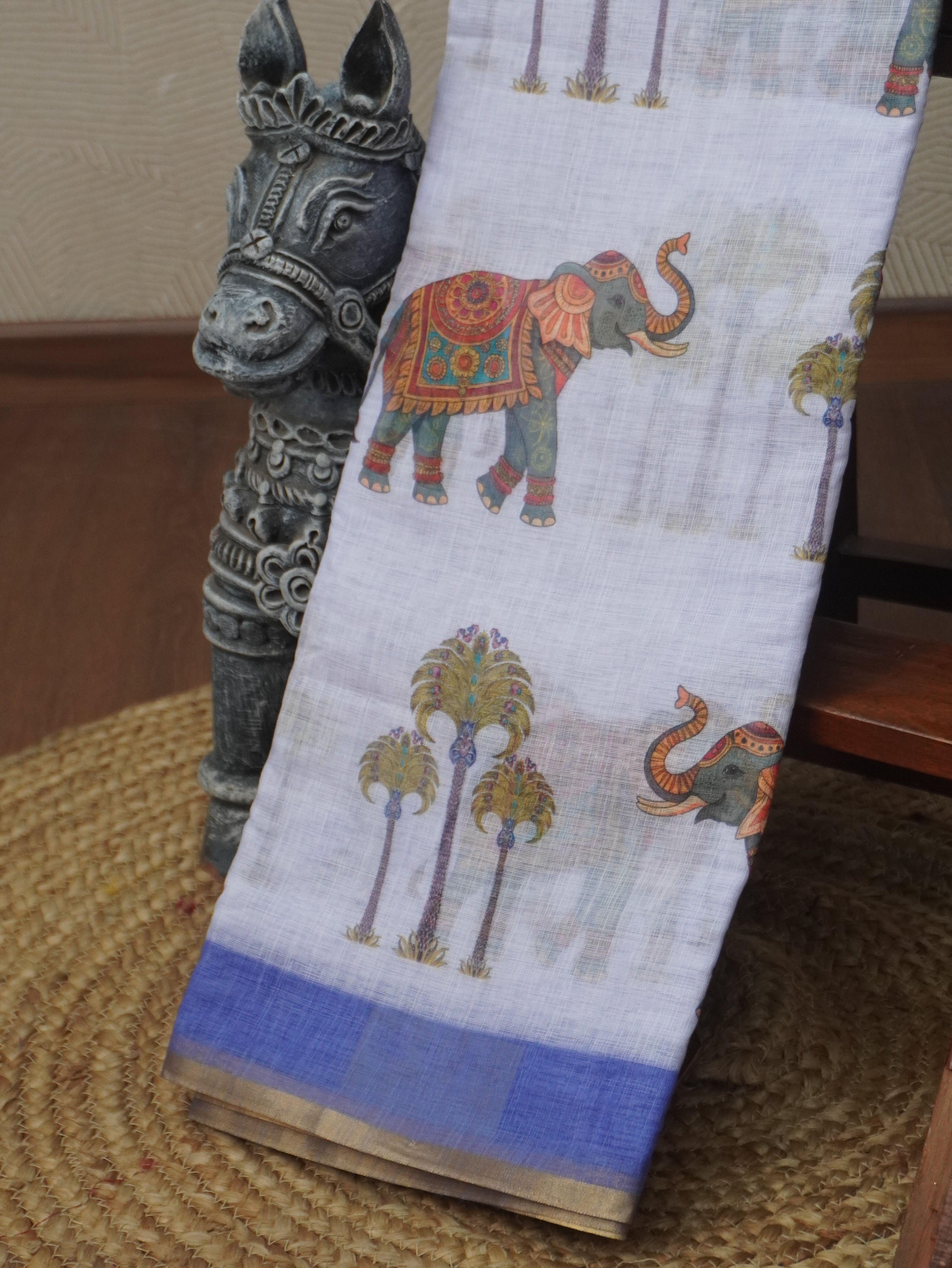 Linen Cotton Saree | TTDS3459