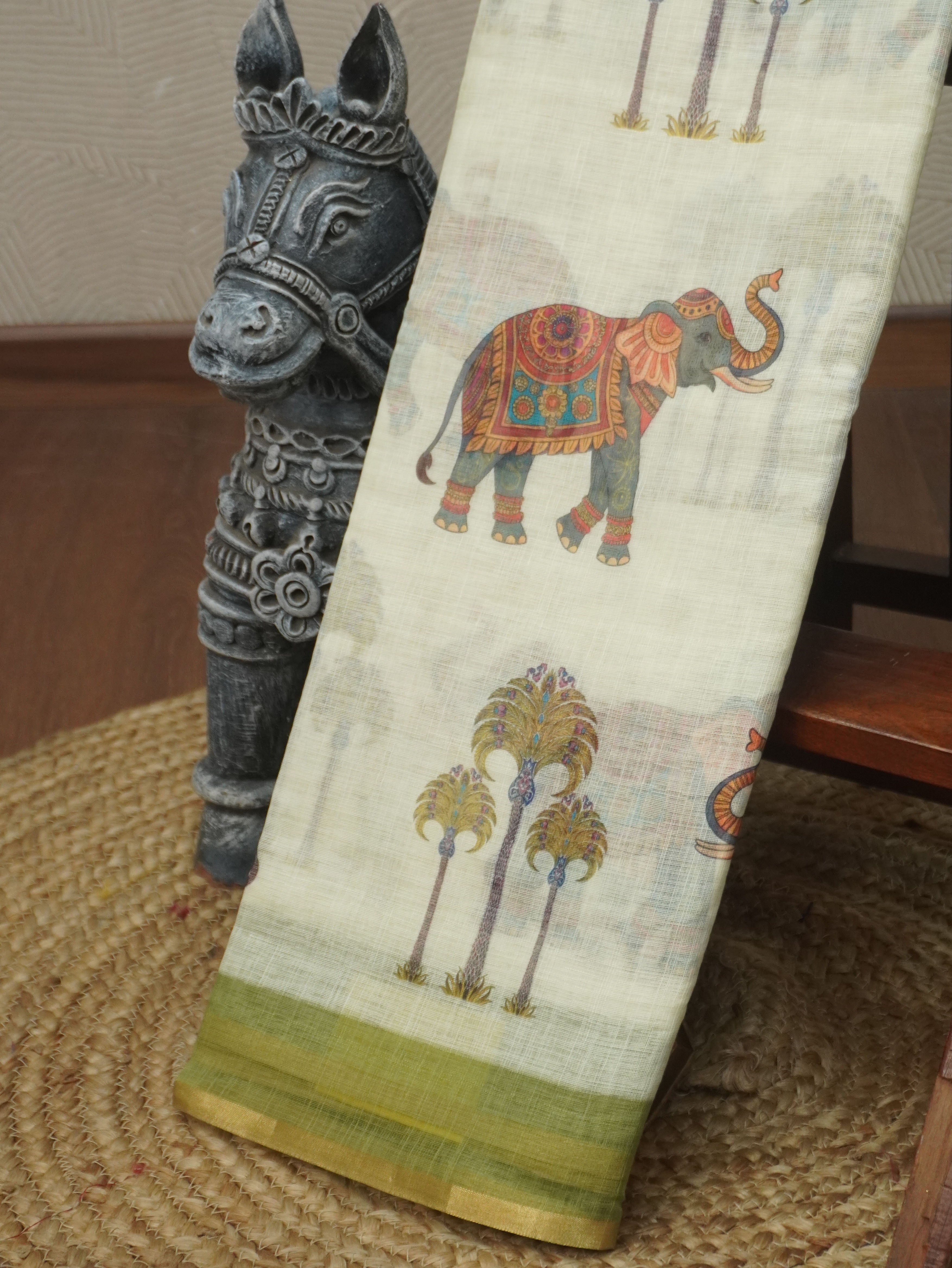Linen Cotton Saree | TTDS3459
