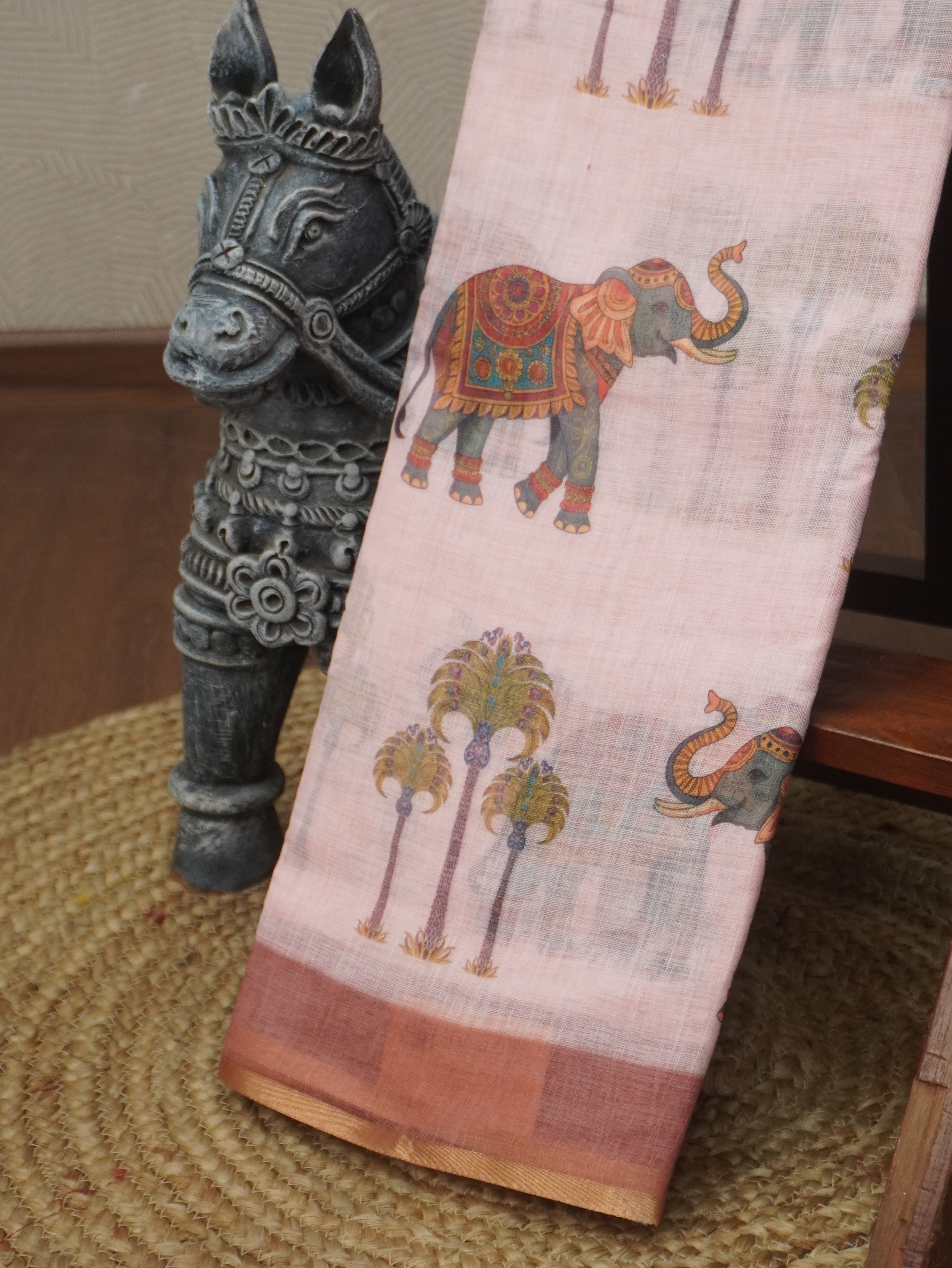 Linen Cotton Saree | TTDS3459