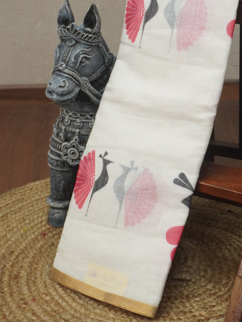 Linen Cotton Saree | TTDS3458
