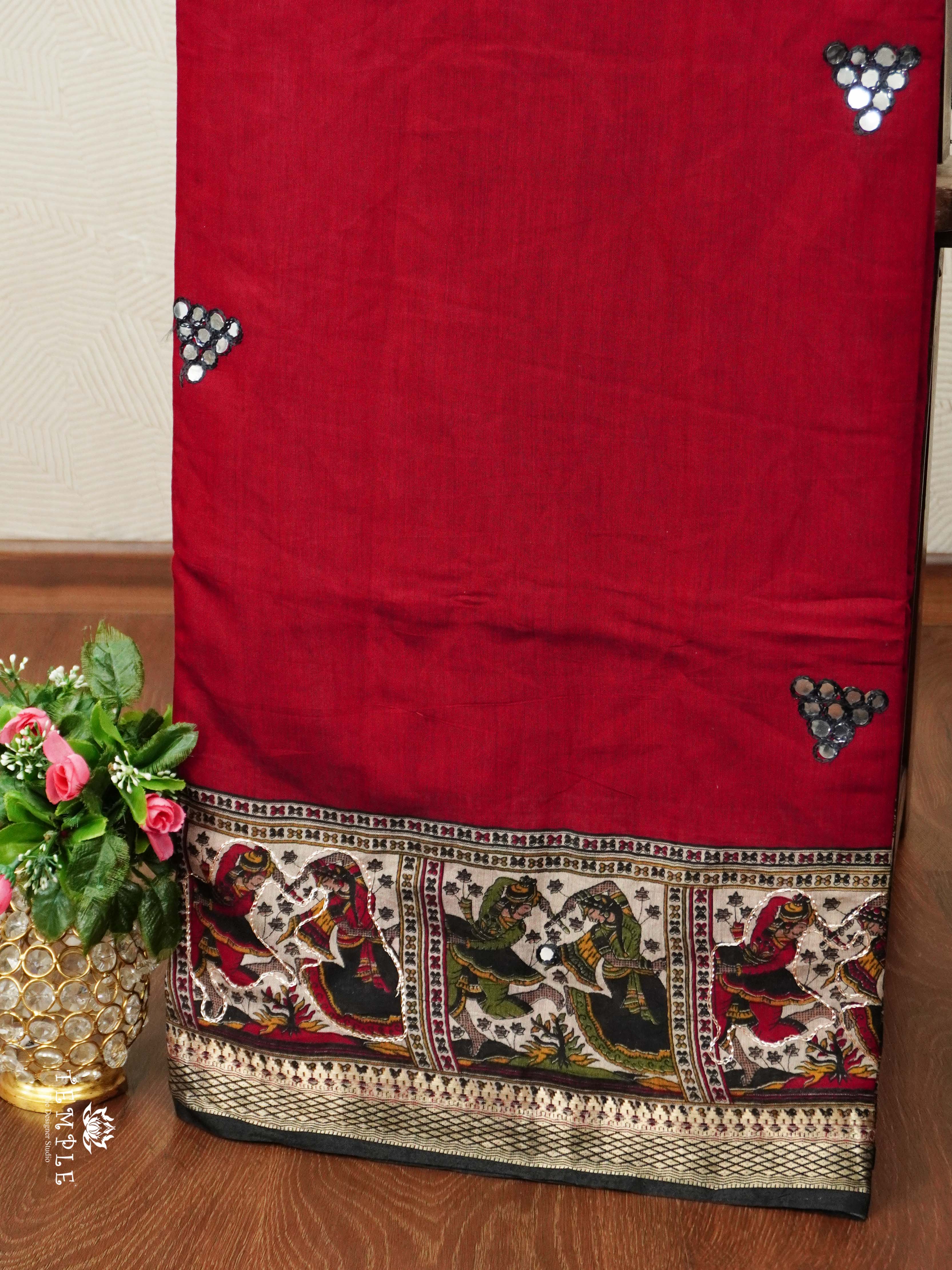 Mirror Work Mangalagiri Cotton Saree | TTDS2548