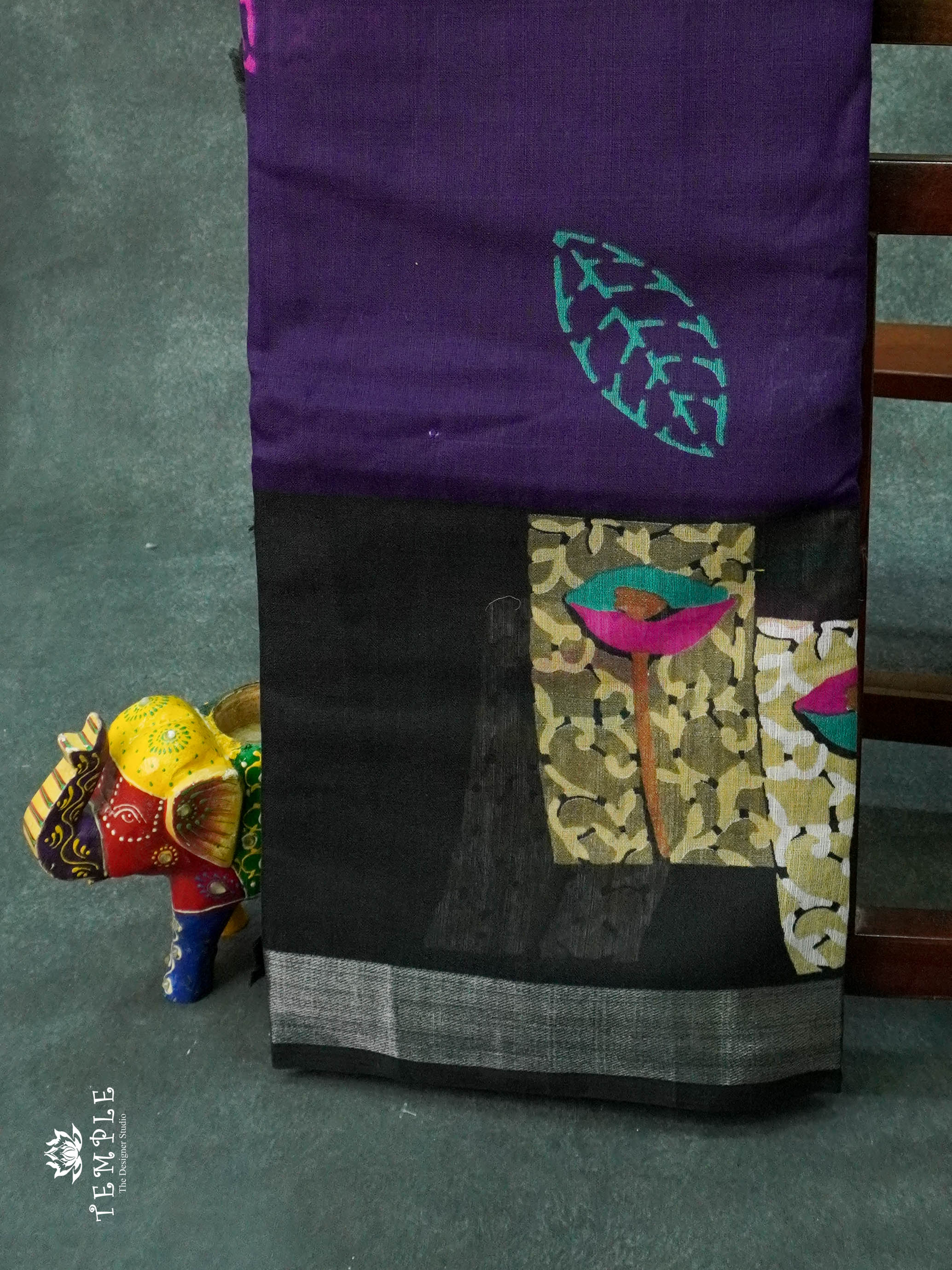 Linen Cotton Saree(Purple) | TTDS1149