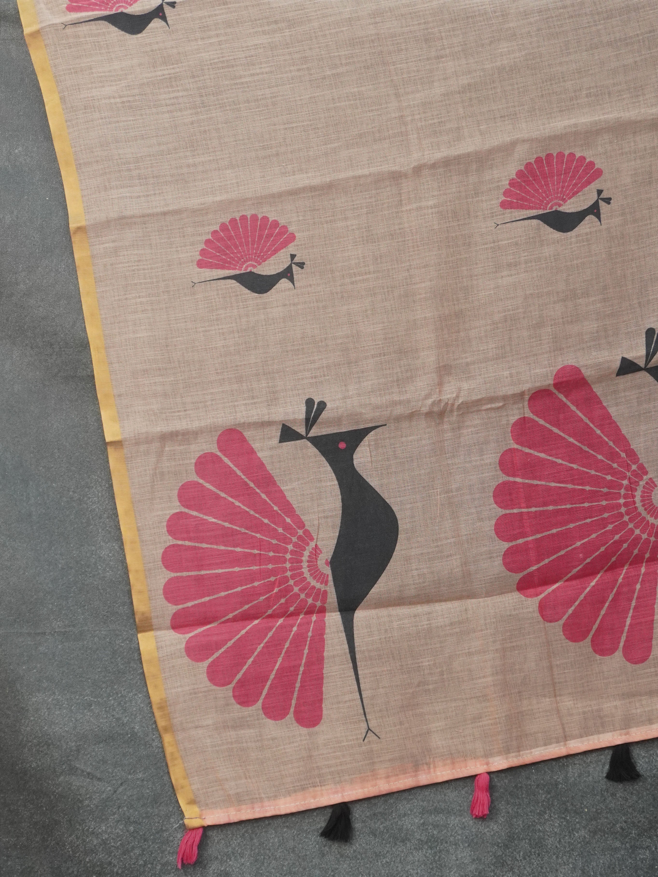 Linen Cotton Saree | TTDS3458
