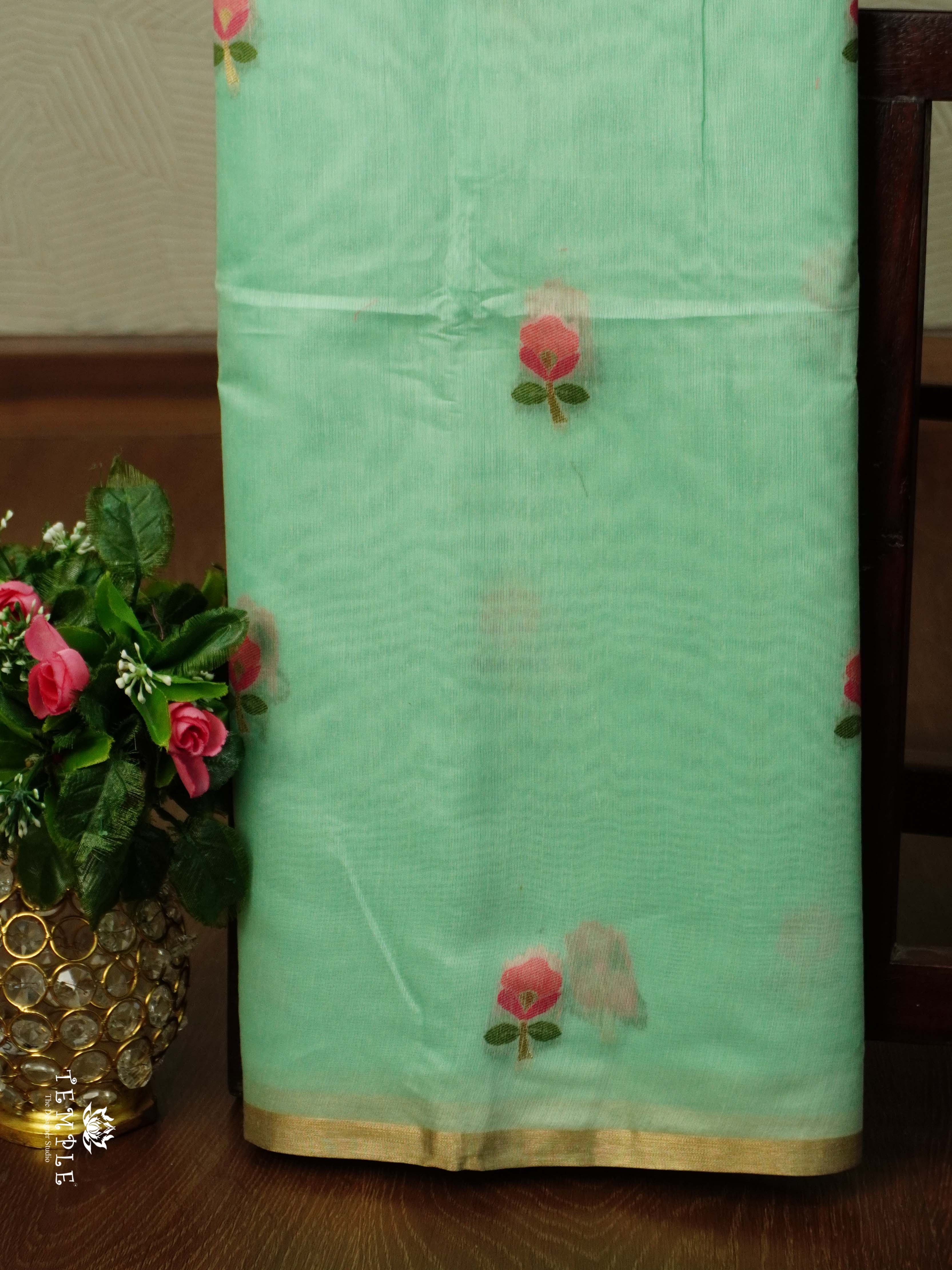 Thread Weaved Linen Cotton Saree | TTDS2545