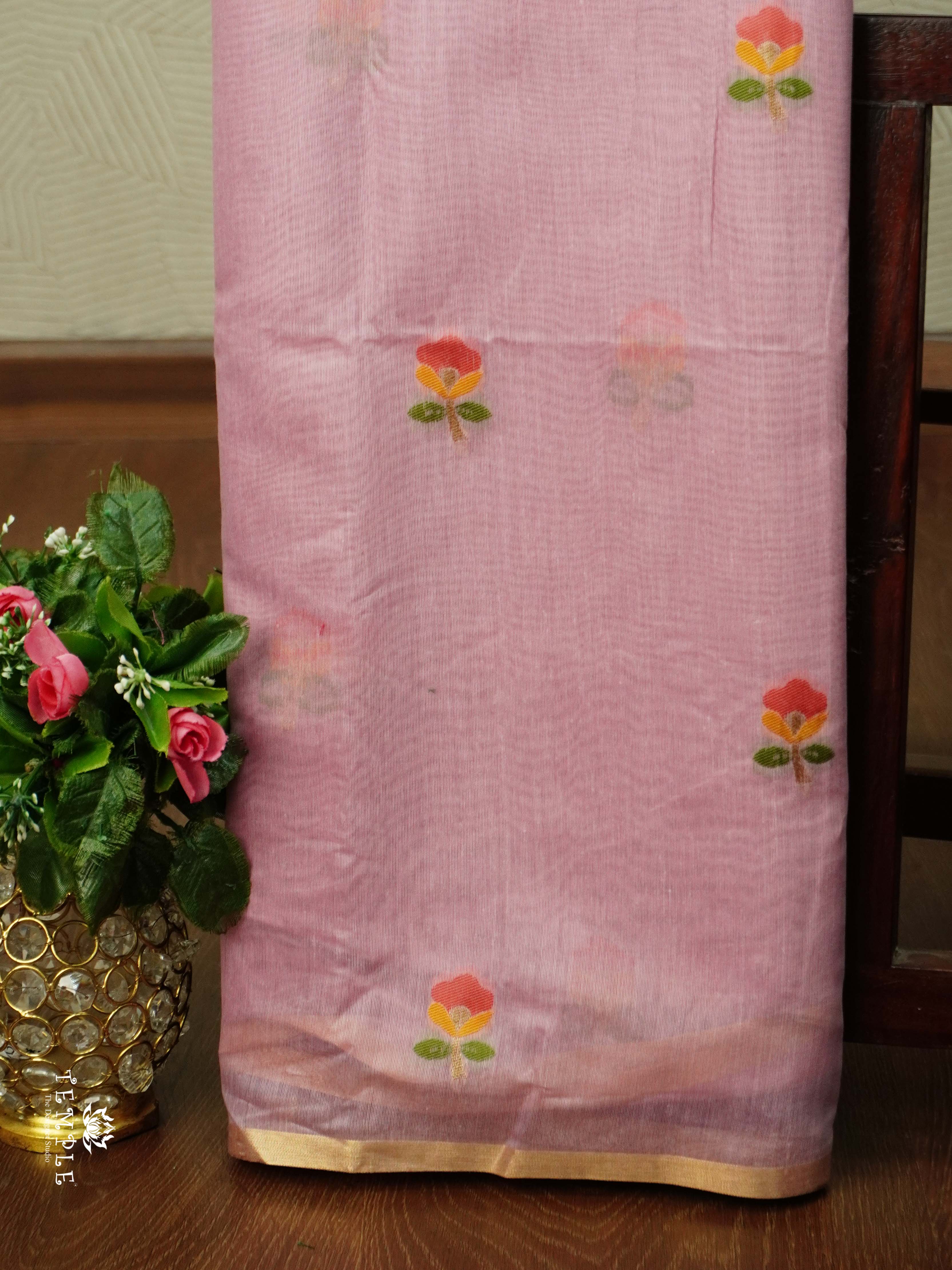 Thread Weaved Linen Cotton Saree | TTDS2545