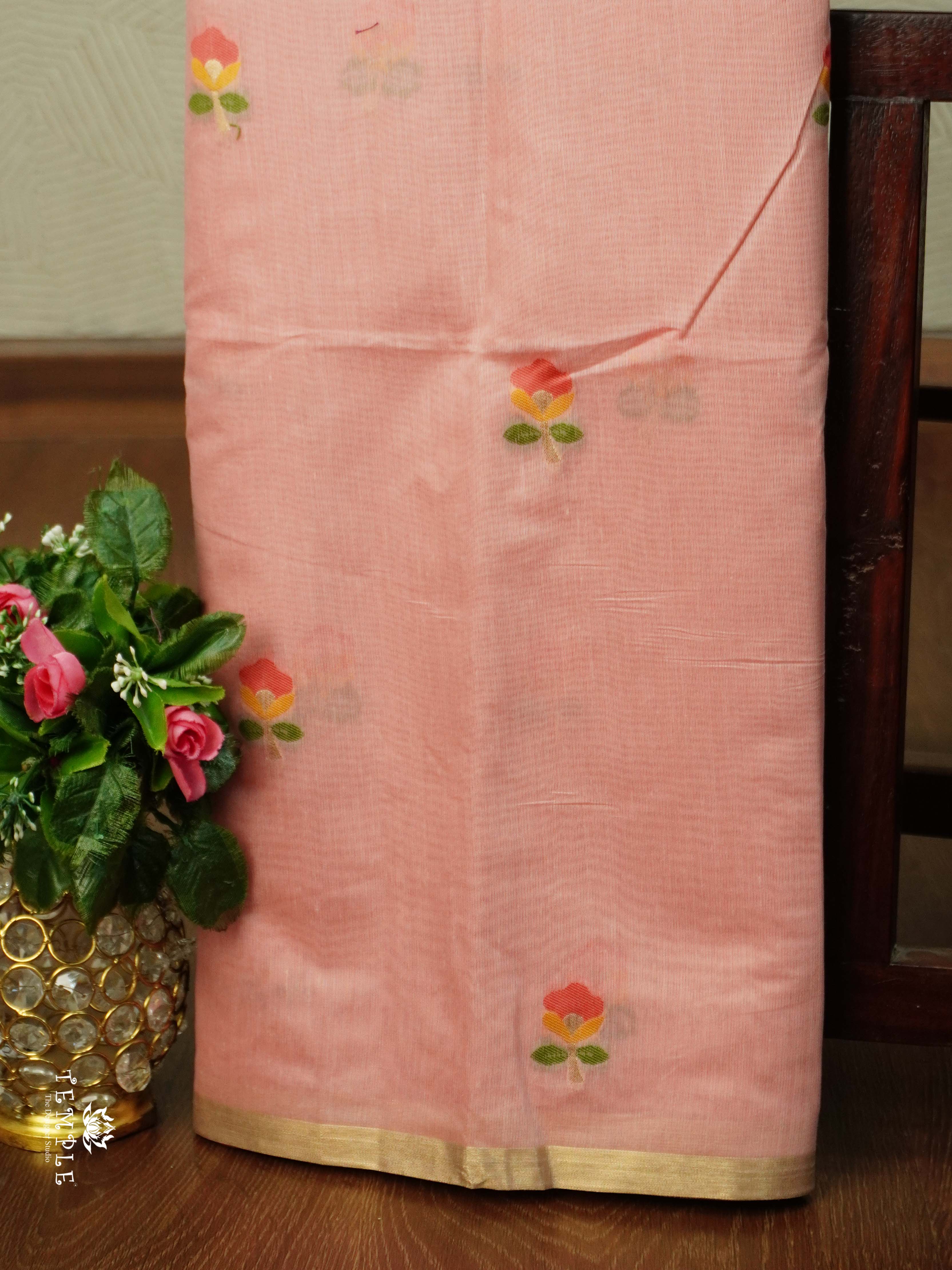 Thread Weaved Linen Cotton Saree | TTDS2545