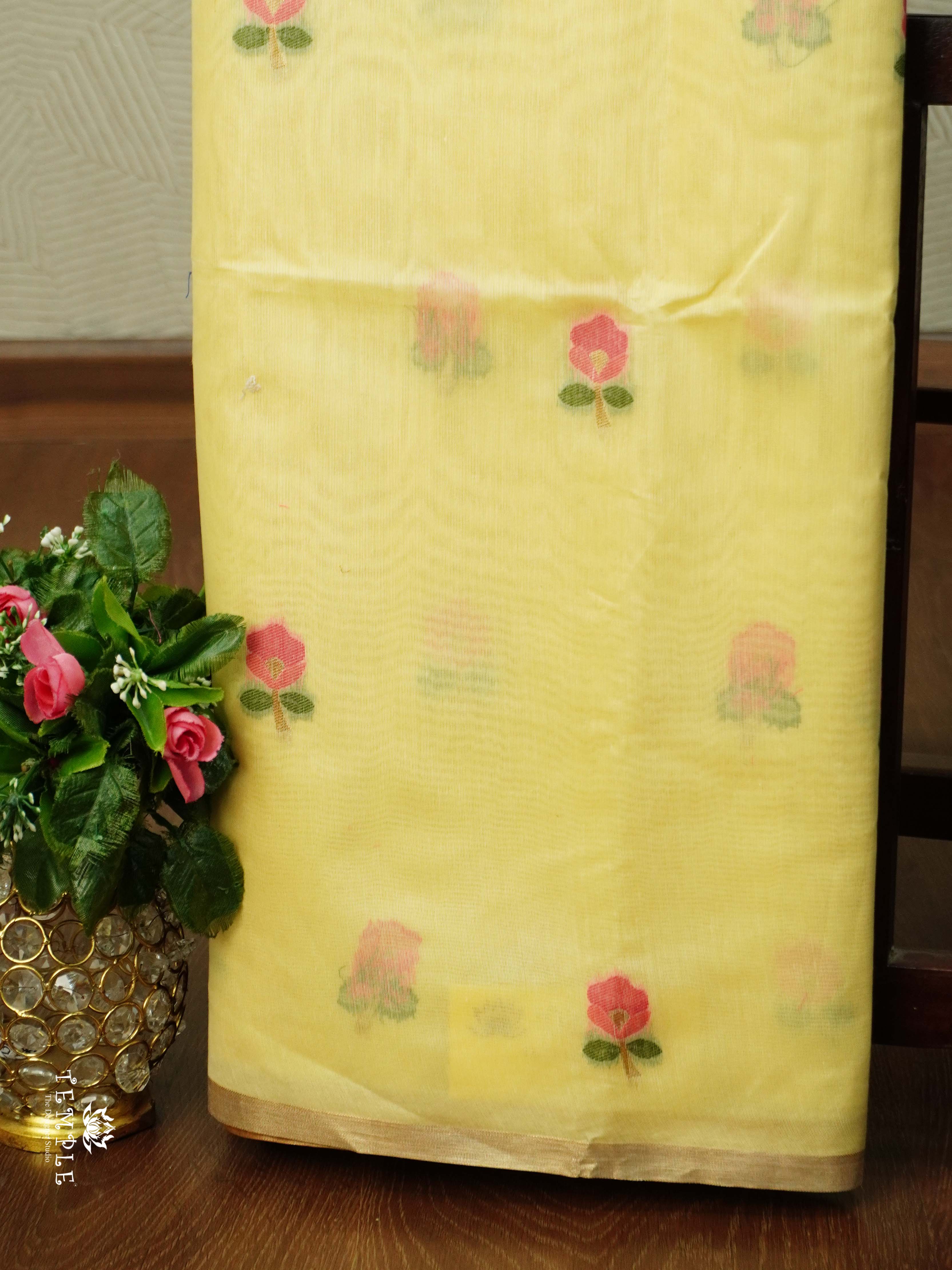 Thread Weaved Linen Cotton Saree | TTDS2545
