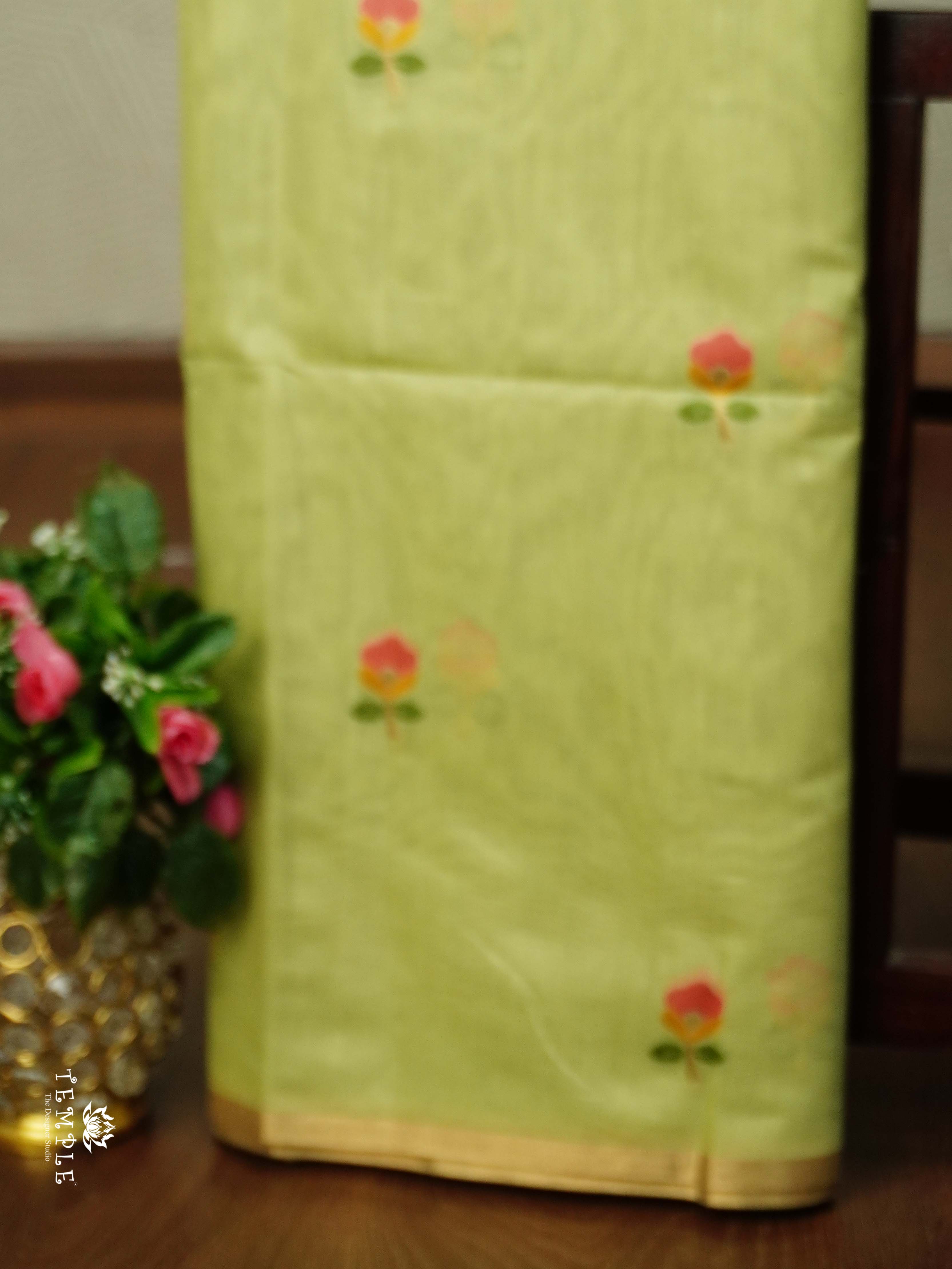 Thread Weaved Linen Cotton Saree | TTDS2545