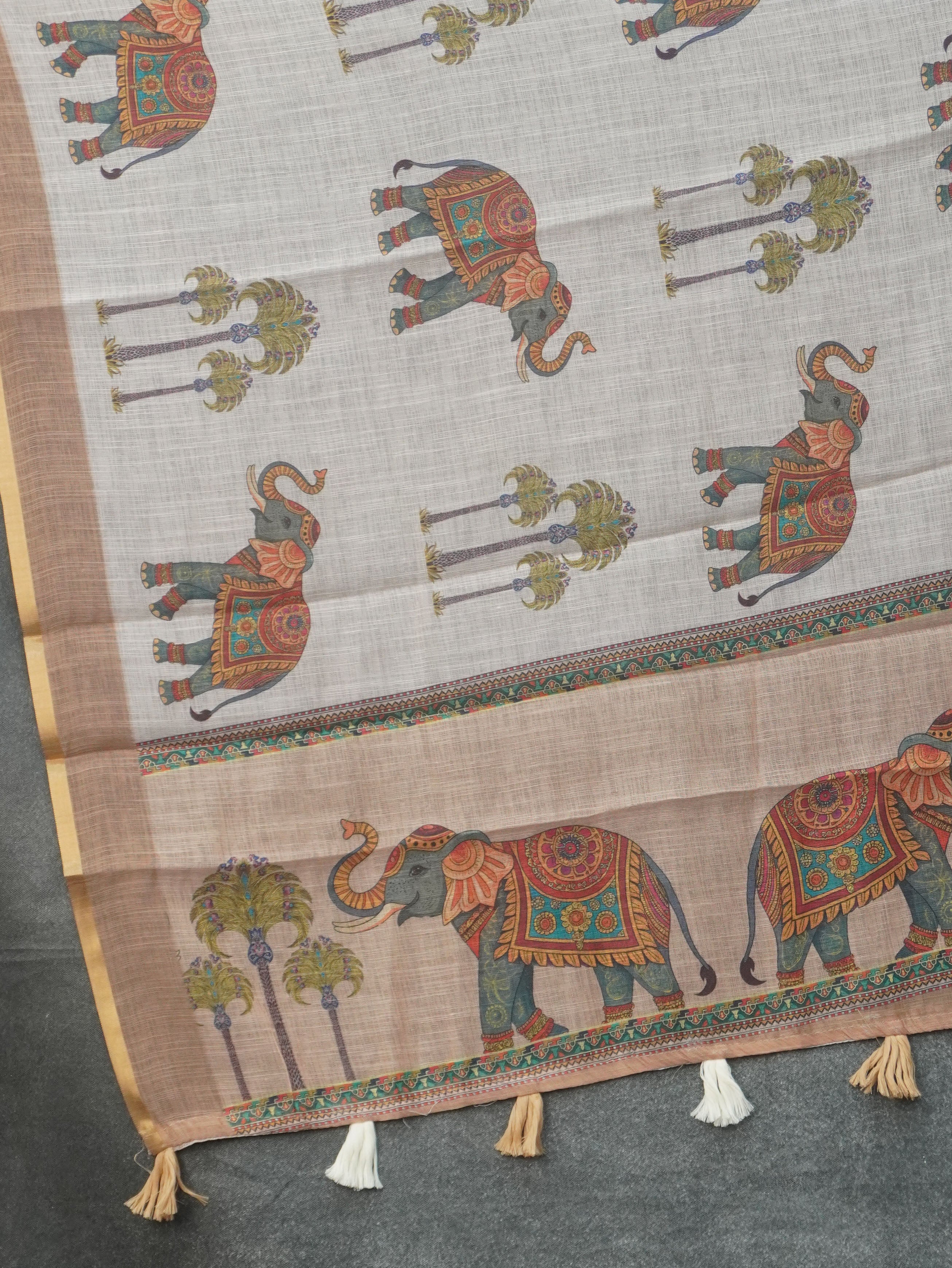 Linen Cotton Saree | TTDS3459