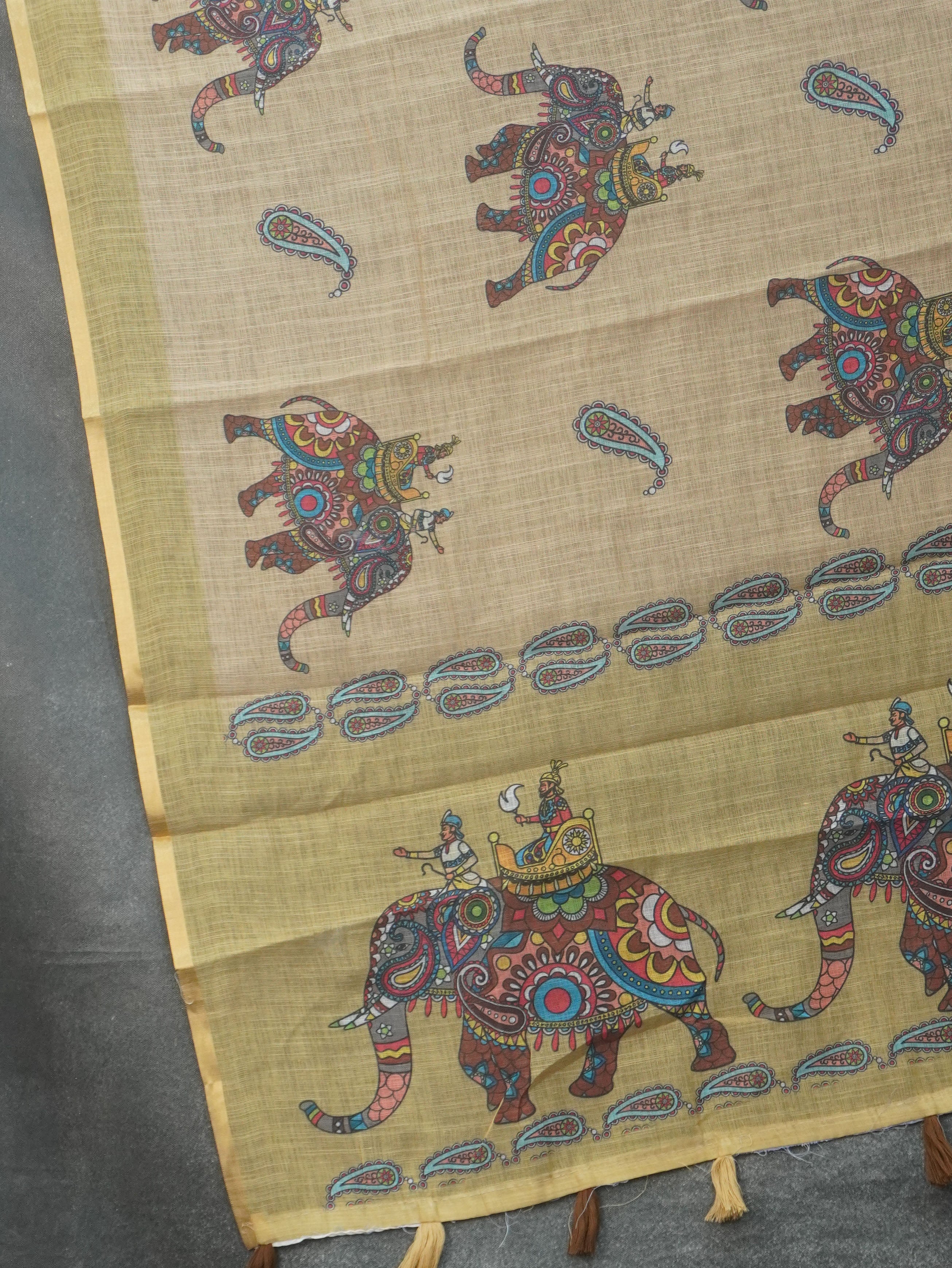 Linen Cotton Saree | TTDS3457
