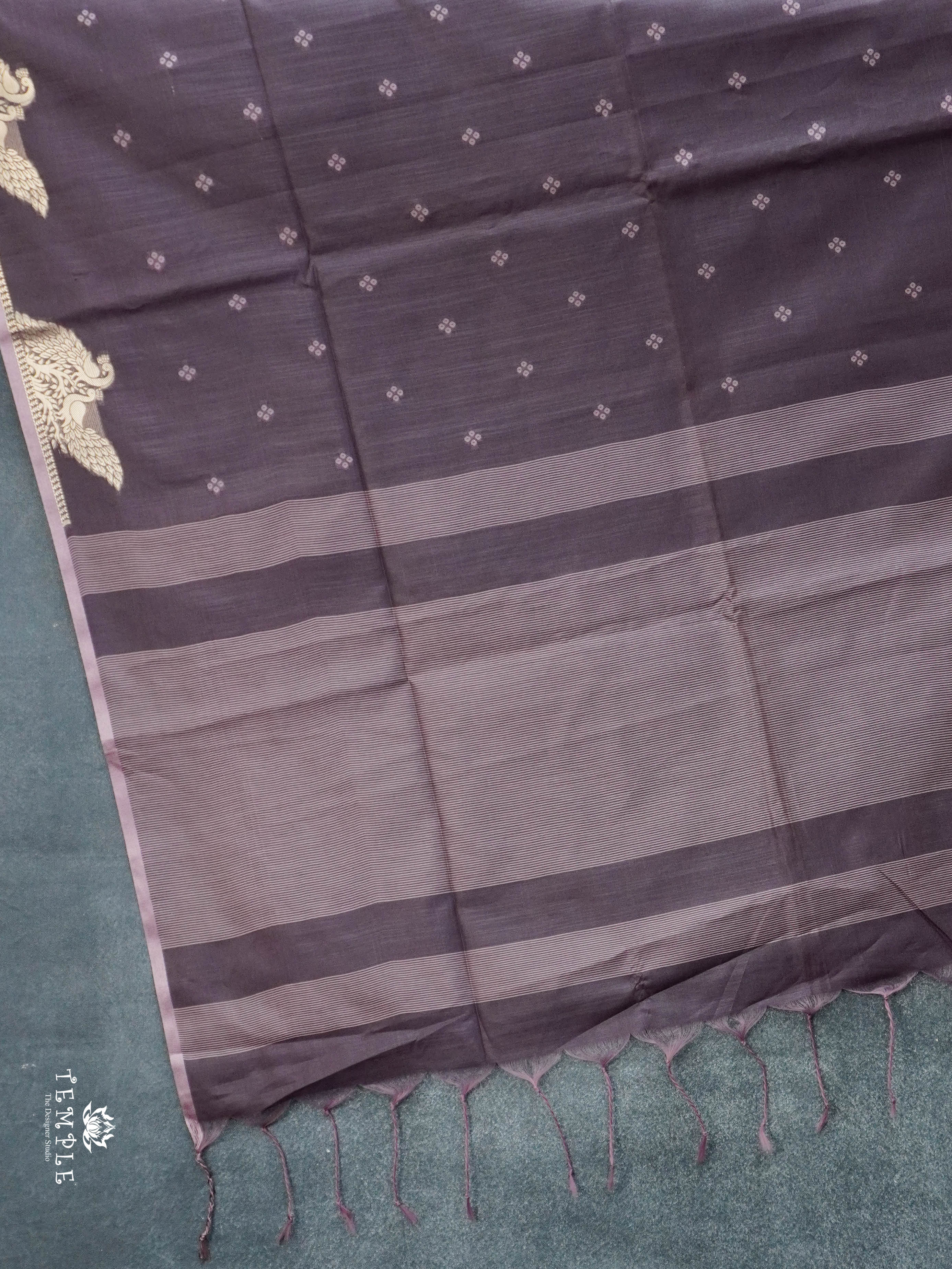 Raw Silk Saree With Peacock Design | TTDS3025