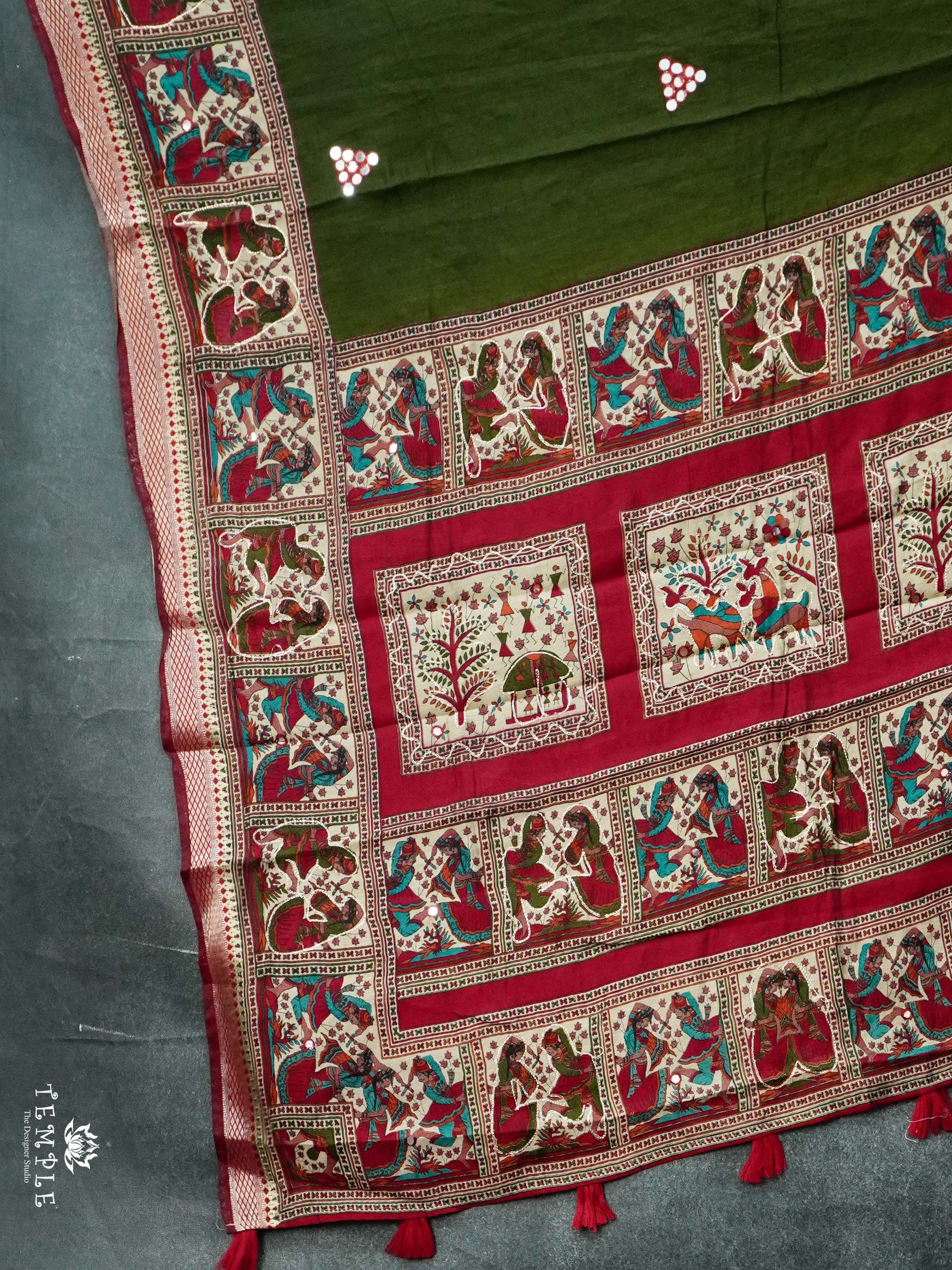 Mirror Work Mangalagiri Cotton Saree | TTDS2548