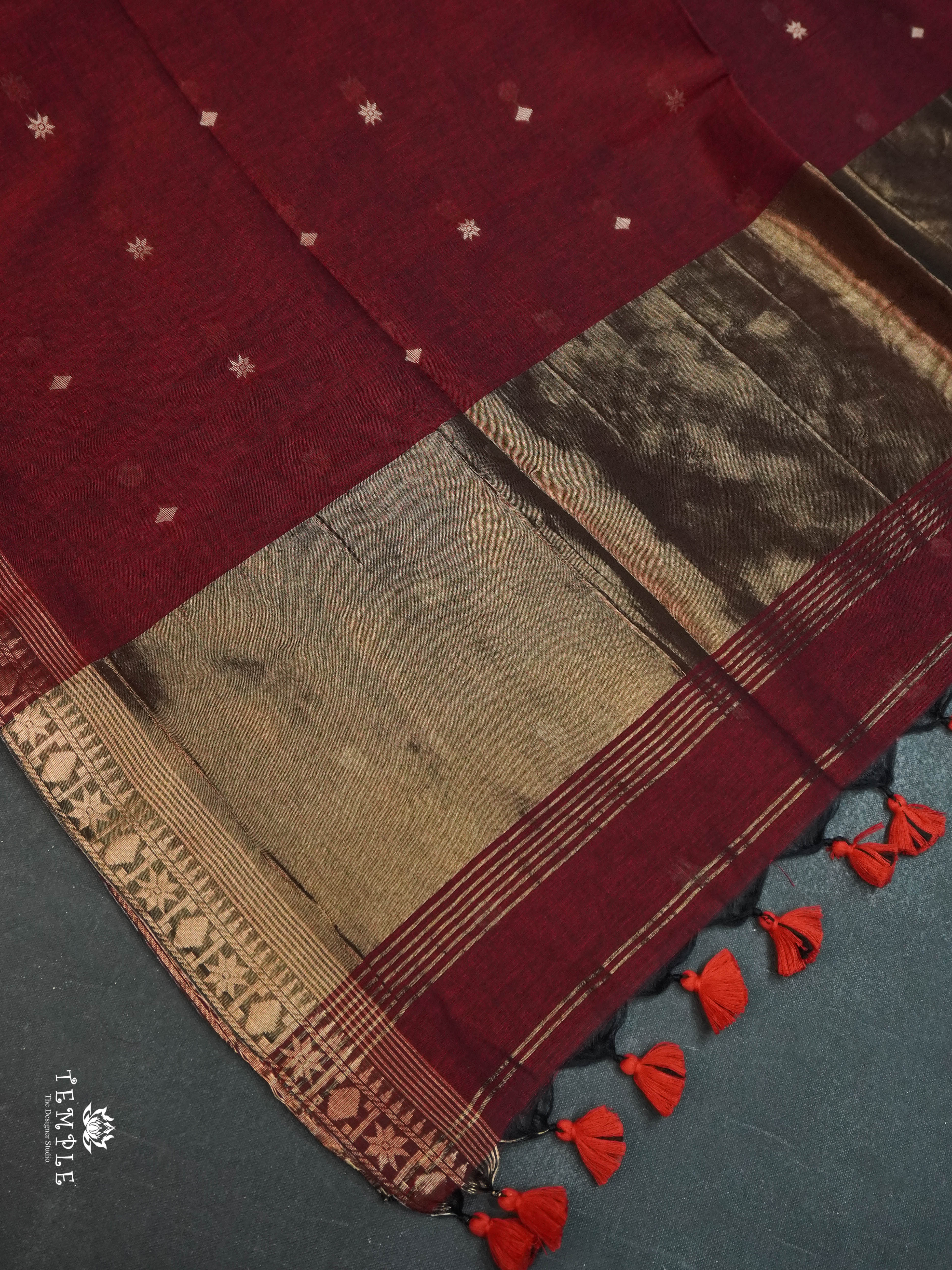 Linen Cotton Saree - Design 2 | TTDS1566 | Pongal Fest