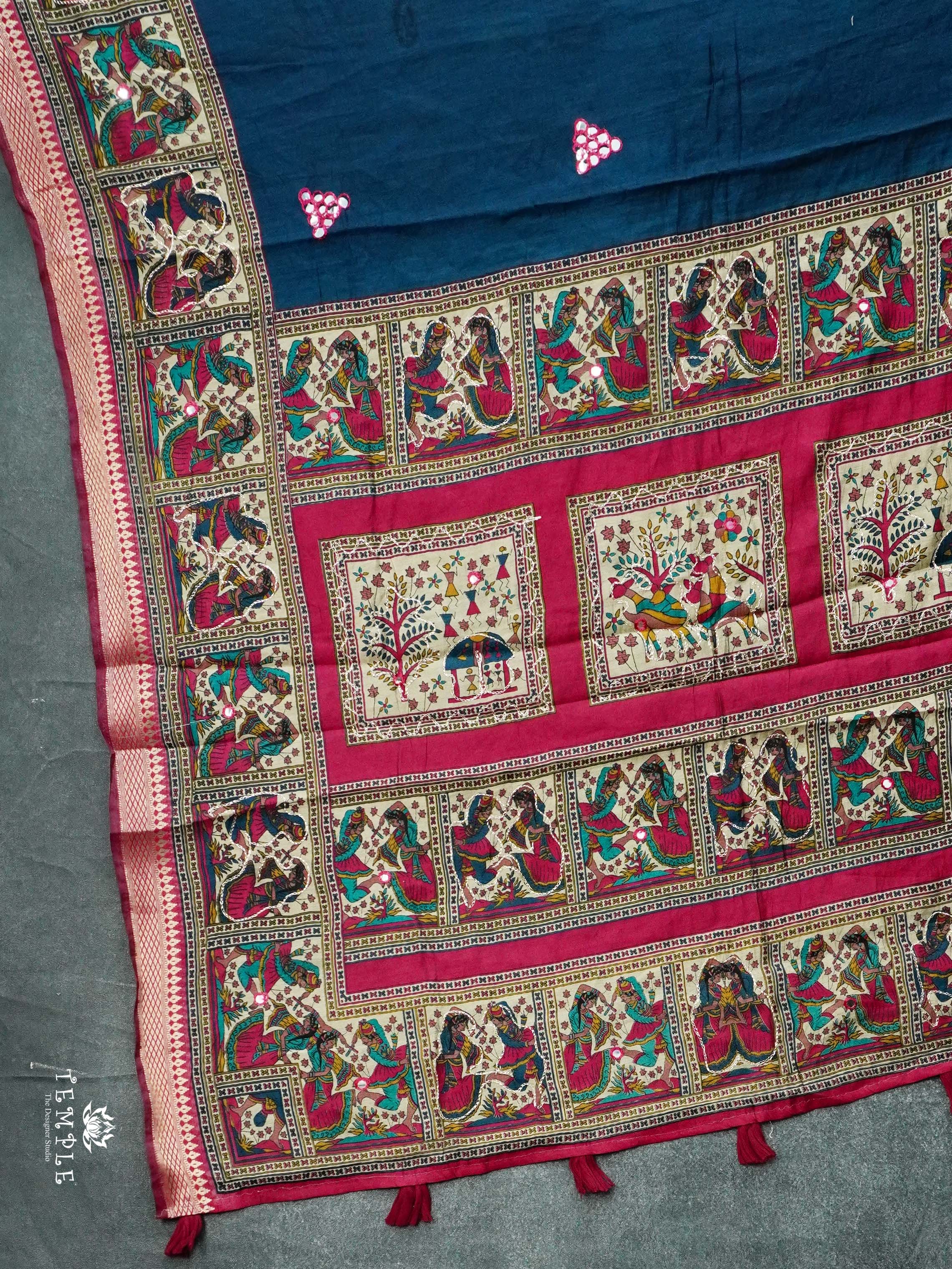 Mirror Work Mangalagiri Cotton Saree | TTDS2548
