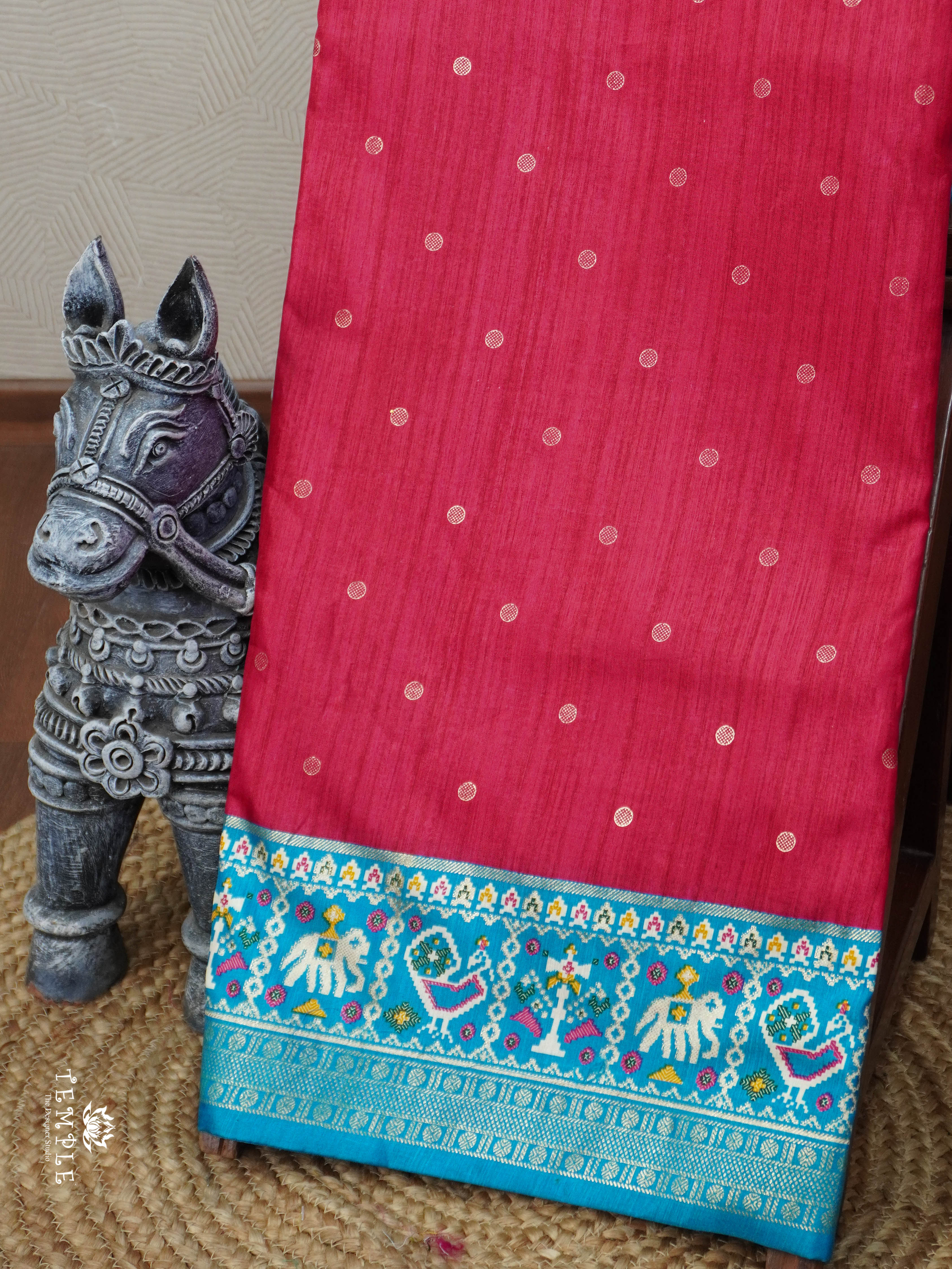 Semi Silk Saree With Patola Print | TTDS3032