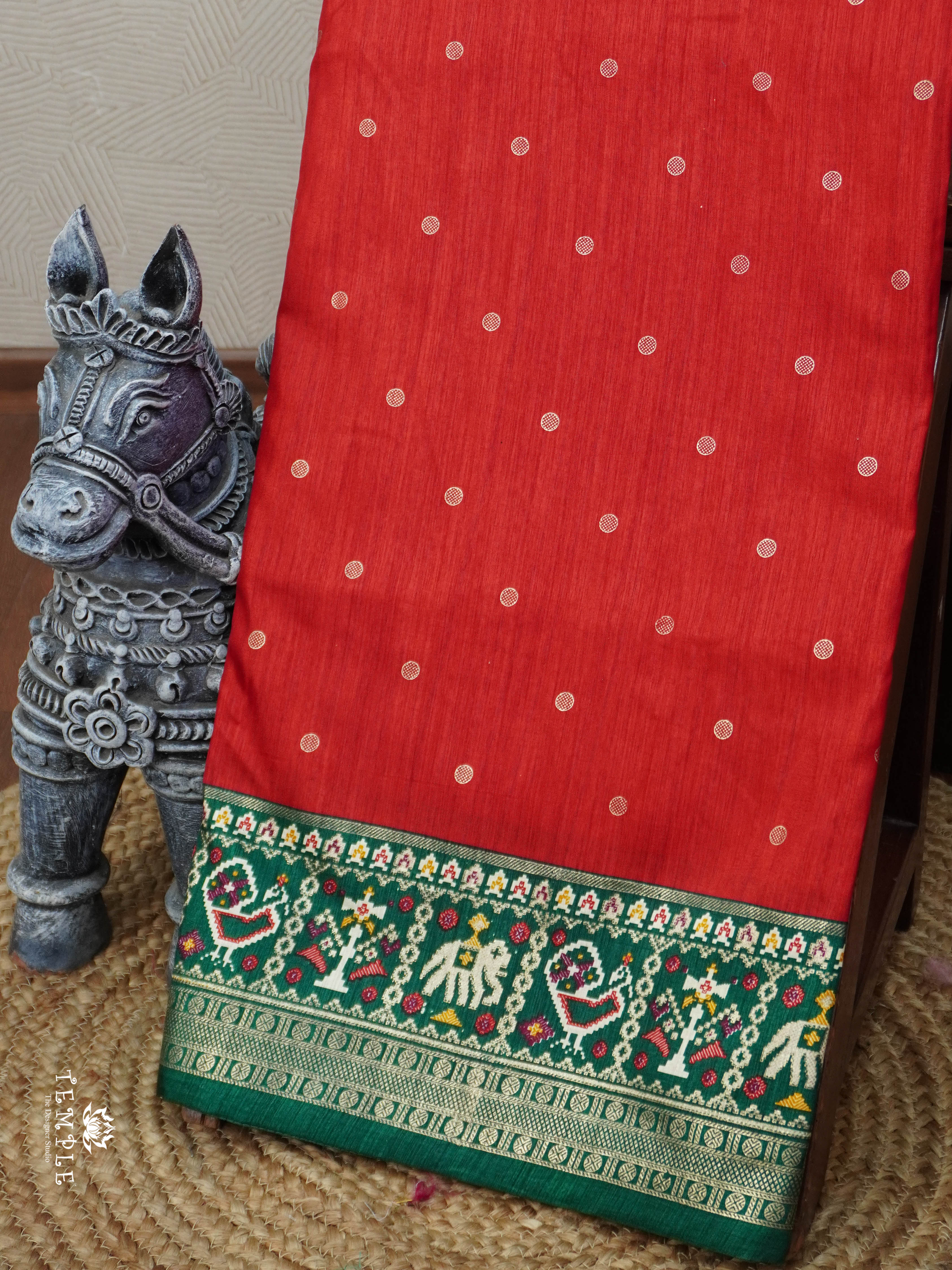 Semi Silk Saree With Patola Print | TTDS3032