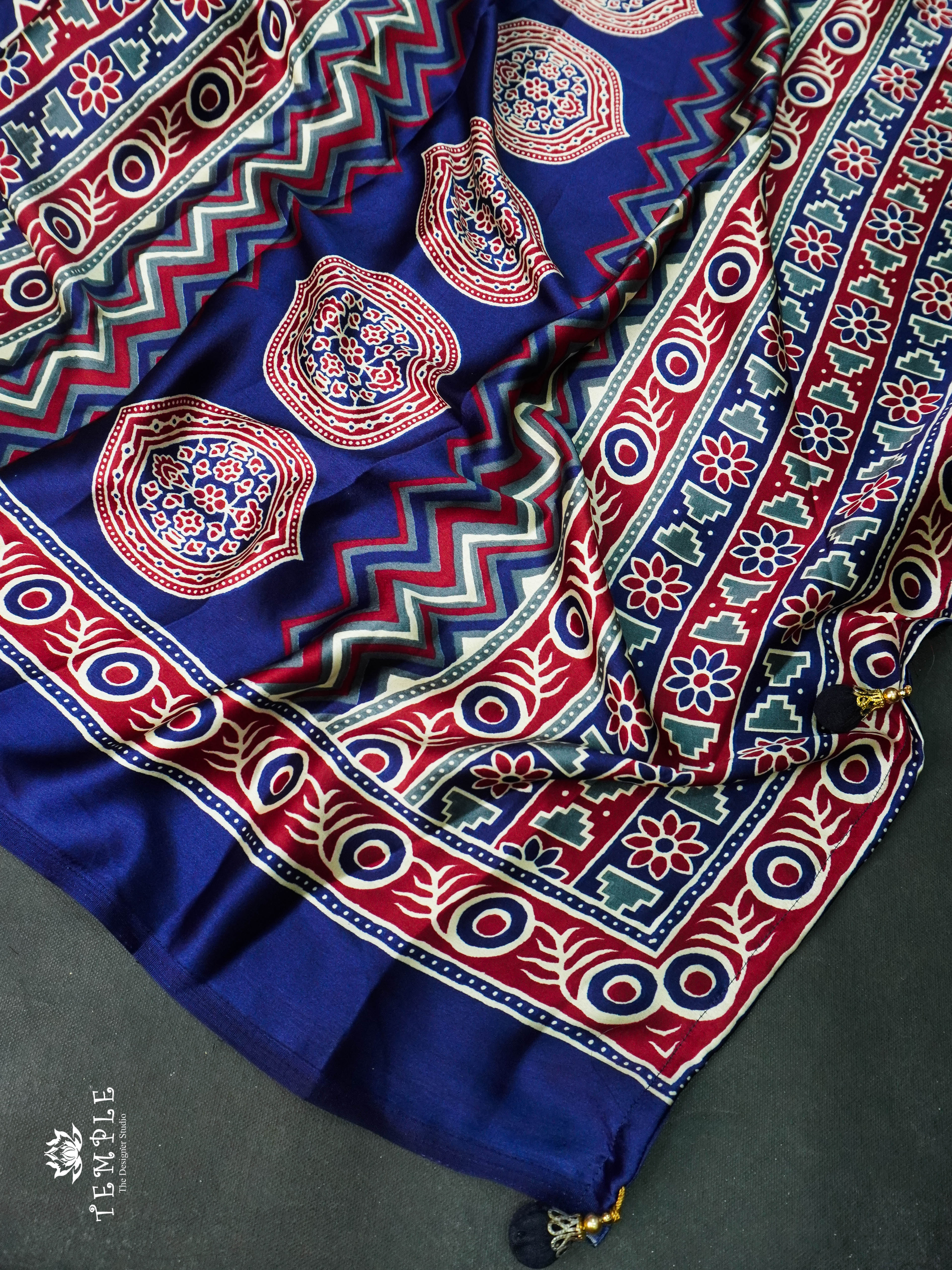 Ajrakh Printed Saree | TTDS1148 | Sparkling Deals