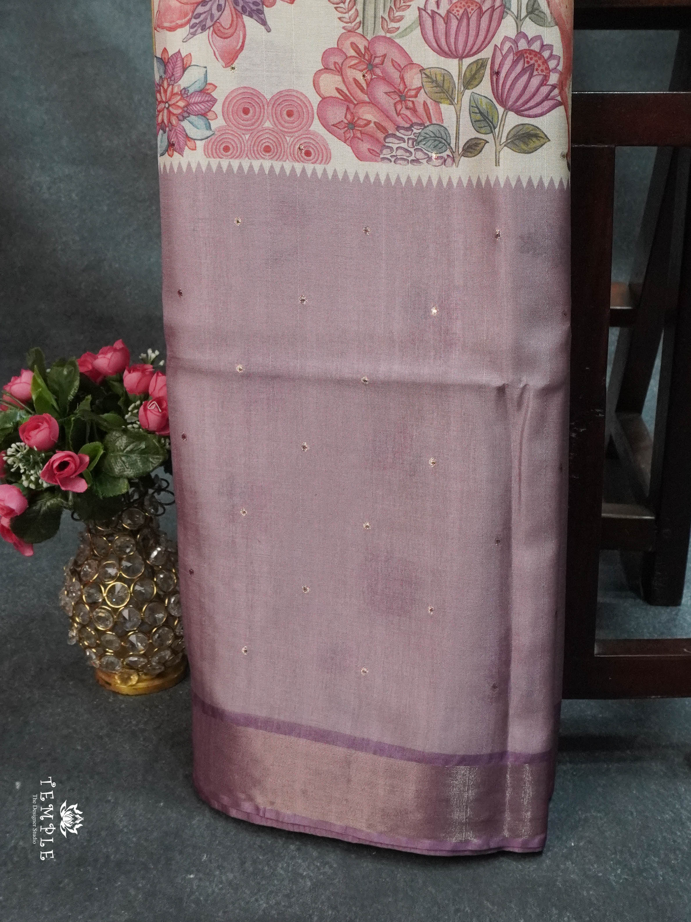 Printed Tussar Saree | TTDS1573 | Pongal Fest