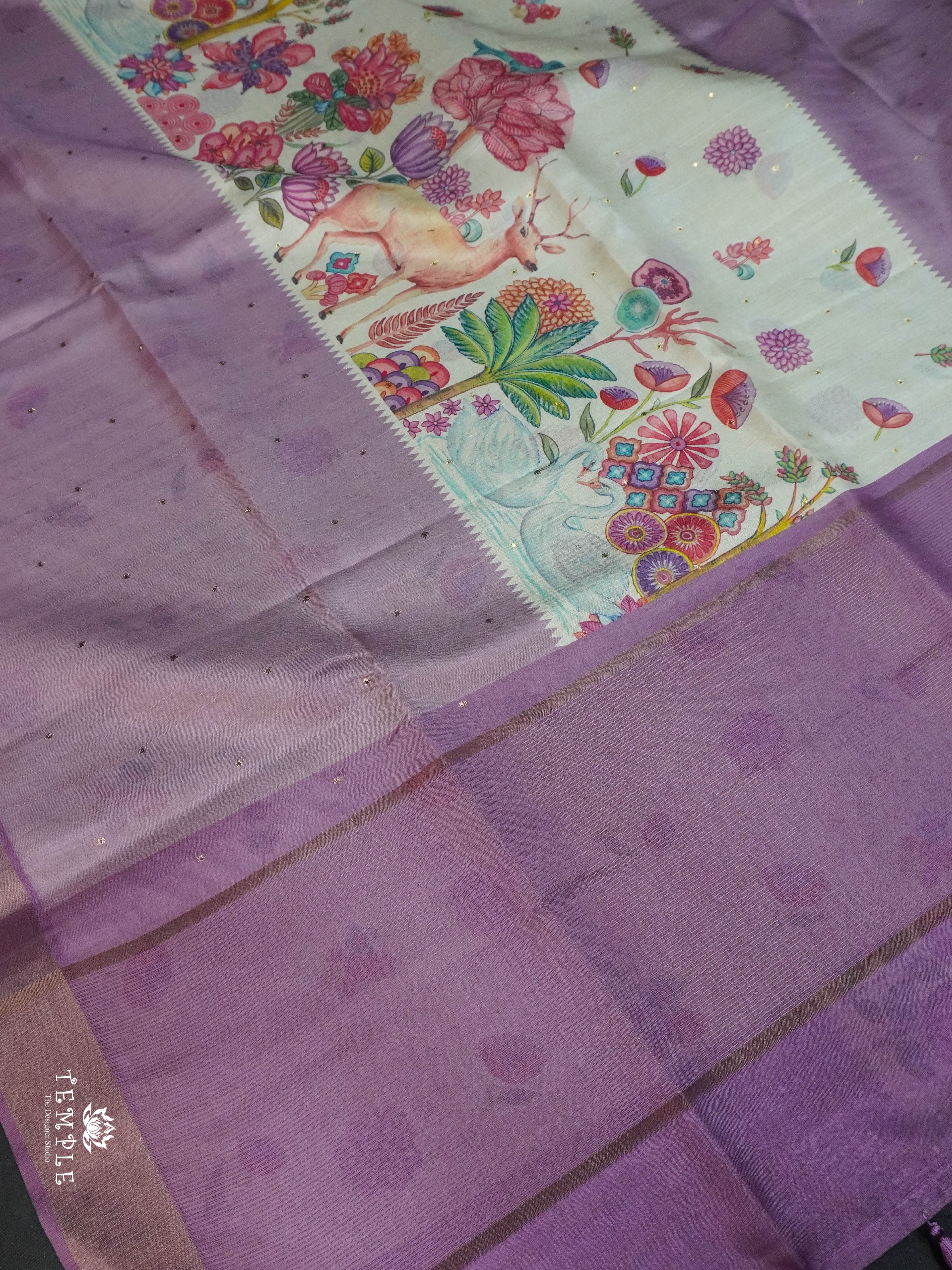 Printed Tussar Saree | TTDS1573 | Pongal Fest