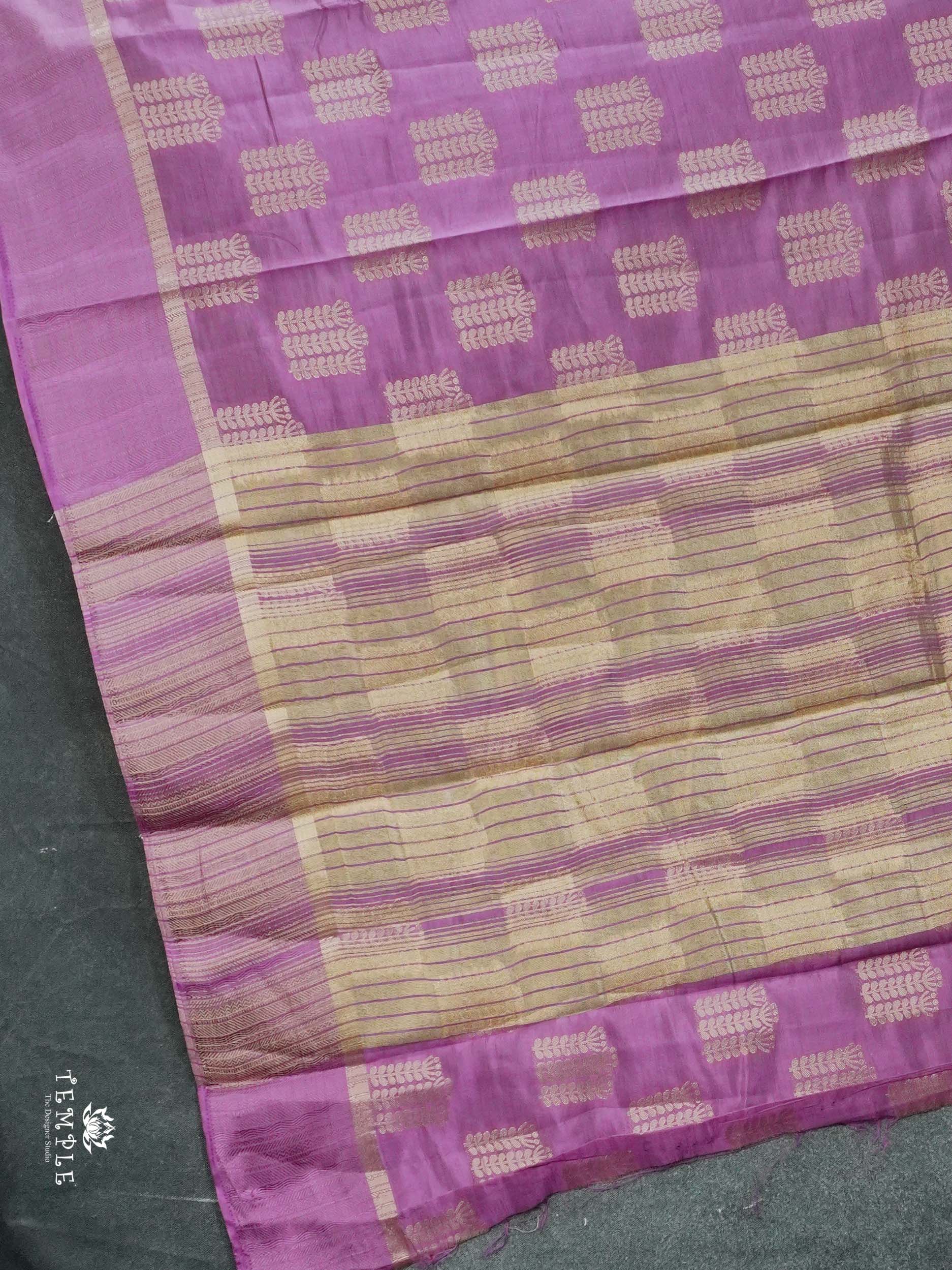 Tussar Silk Saree With Satin Border(Onion Pink) | TTDS2555