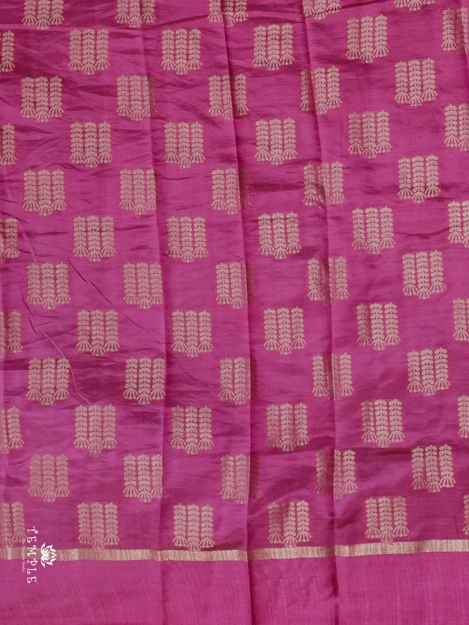 Tussar Silk Saree With Satin Border(Pink) | TTDS2555