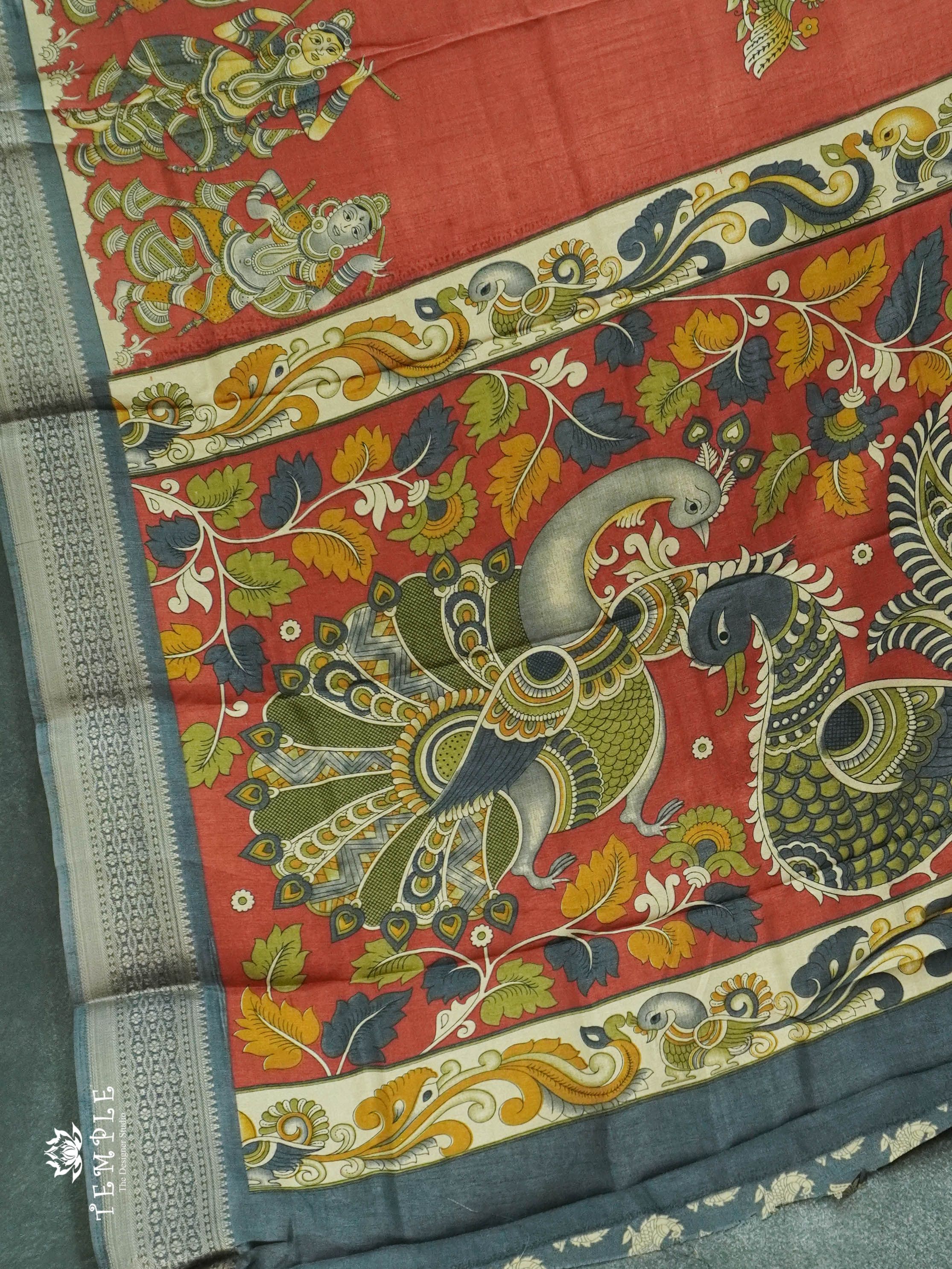 Pen kalamkari Saree  |  TTDS1150 | Sparkling Deals | PRE BOOKING