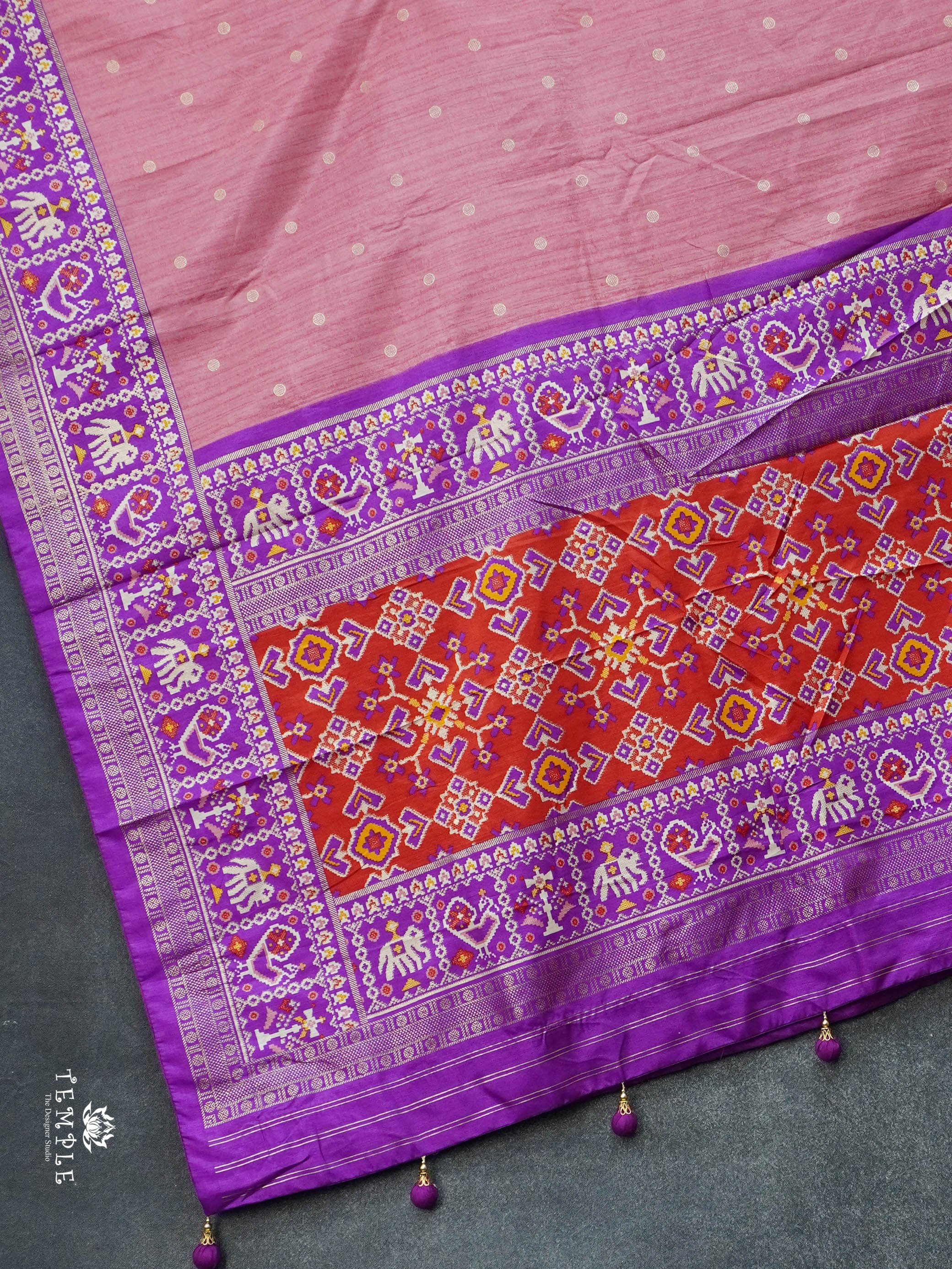 Semi Silk Saree With Patola Print | TTDS3032
