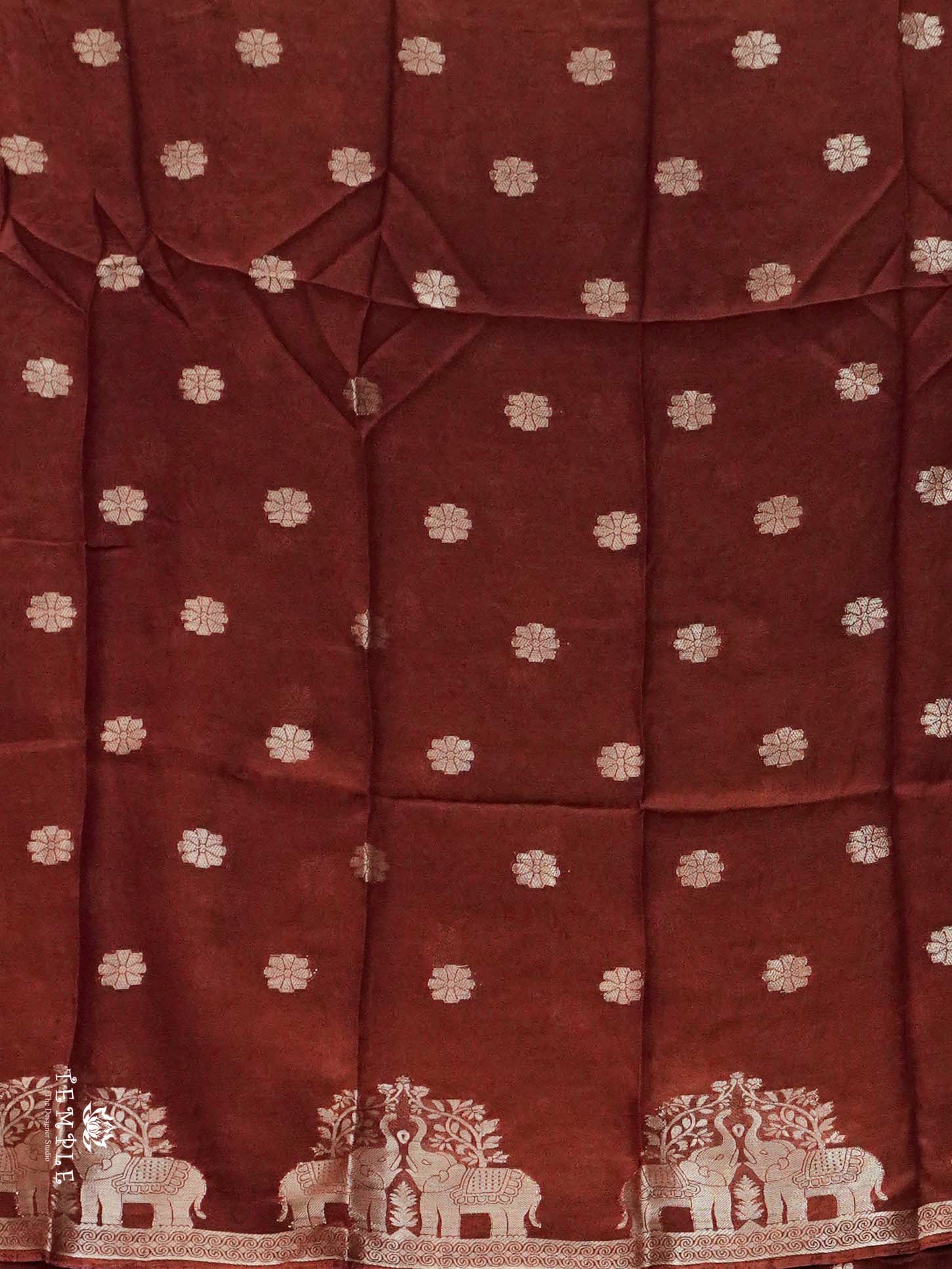 Khadi Silk Saree With Elephant Motifs | TTDS2542