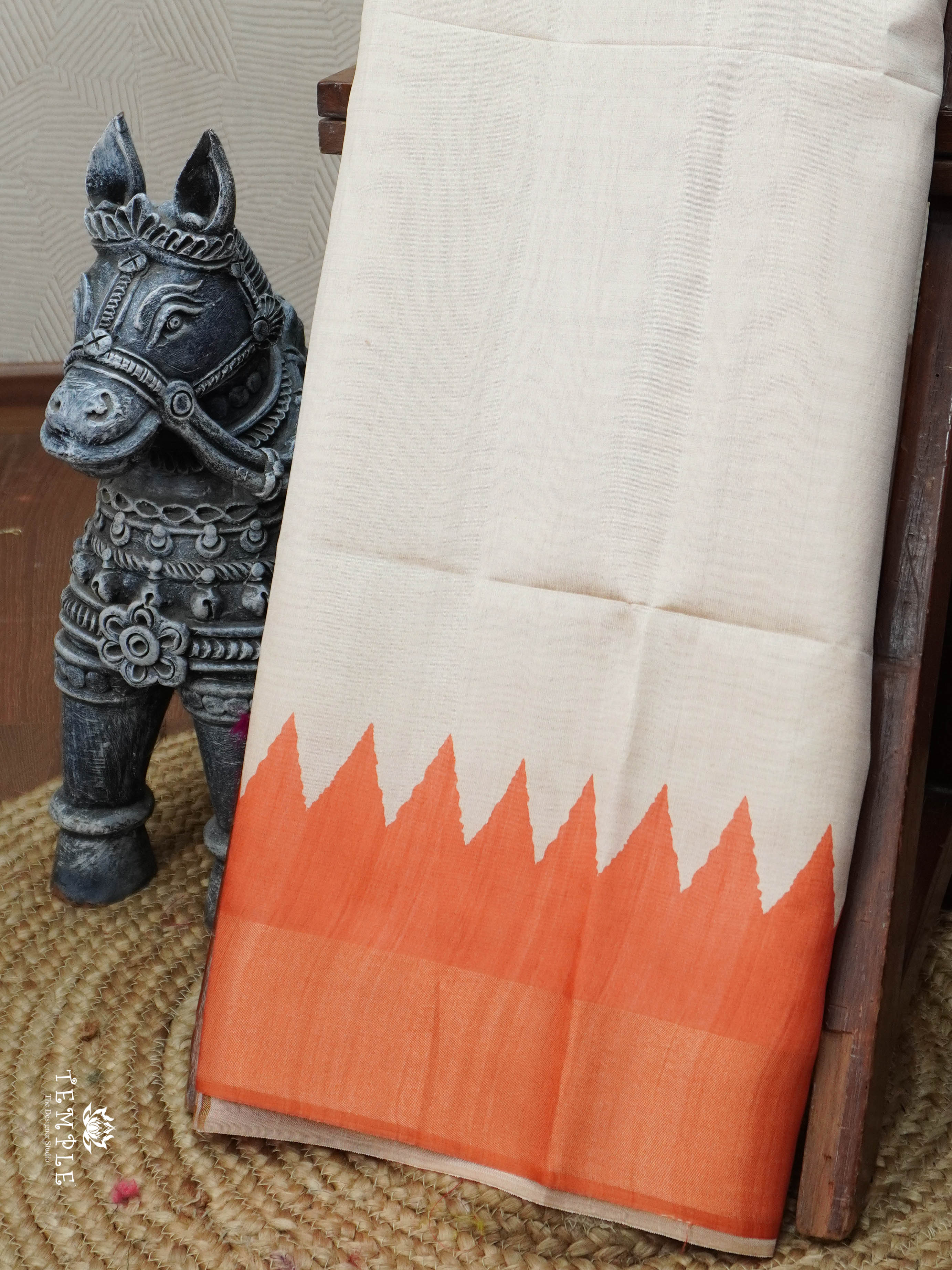 Tussar Saree With Temple Border | TTDS3030