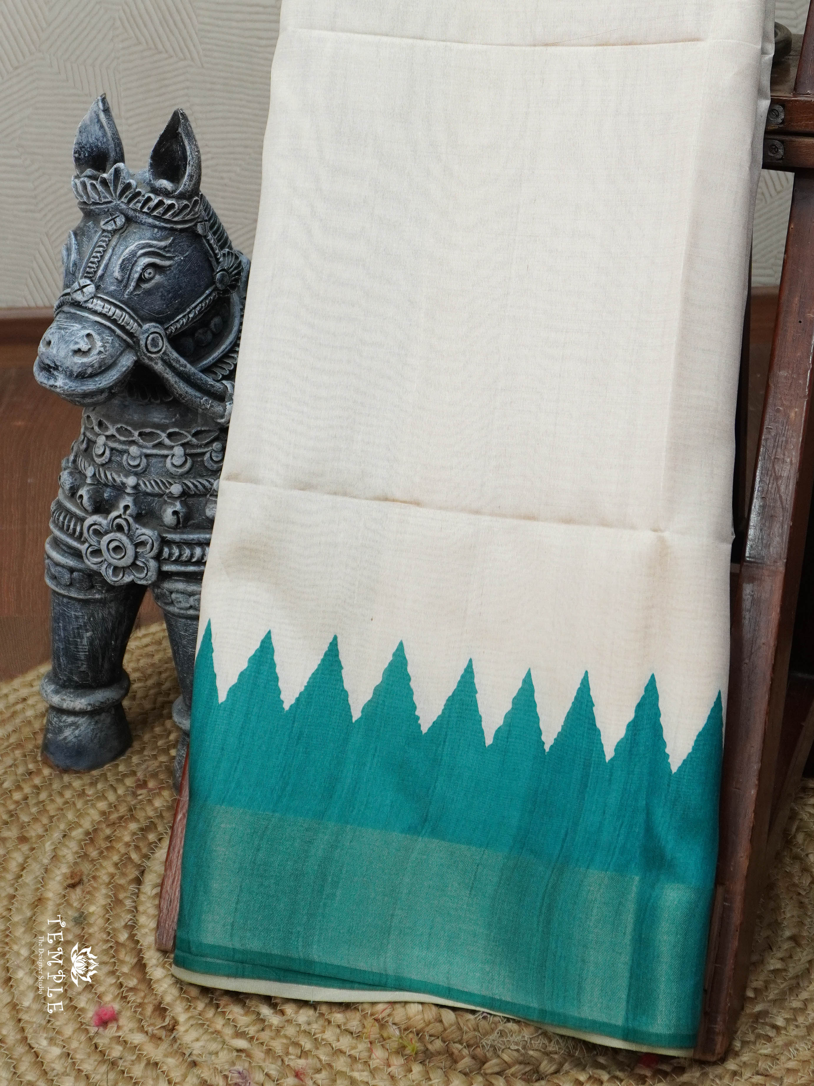 Tussar Saree With Temple Border | TTDS3030